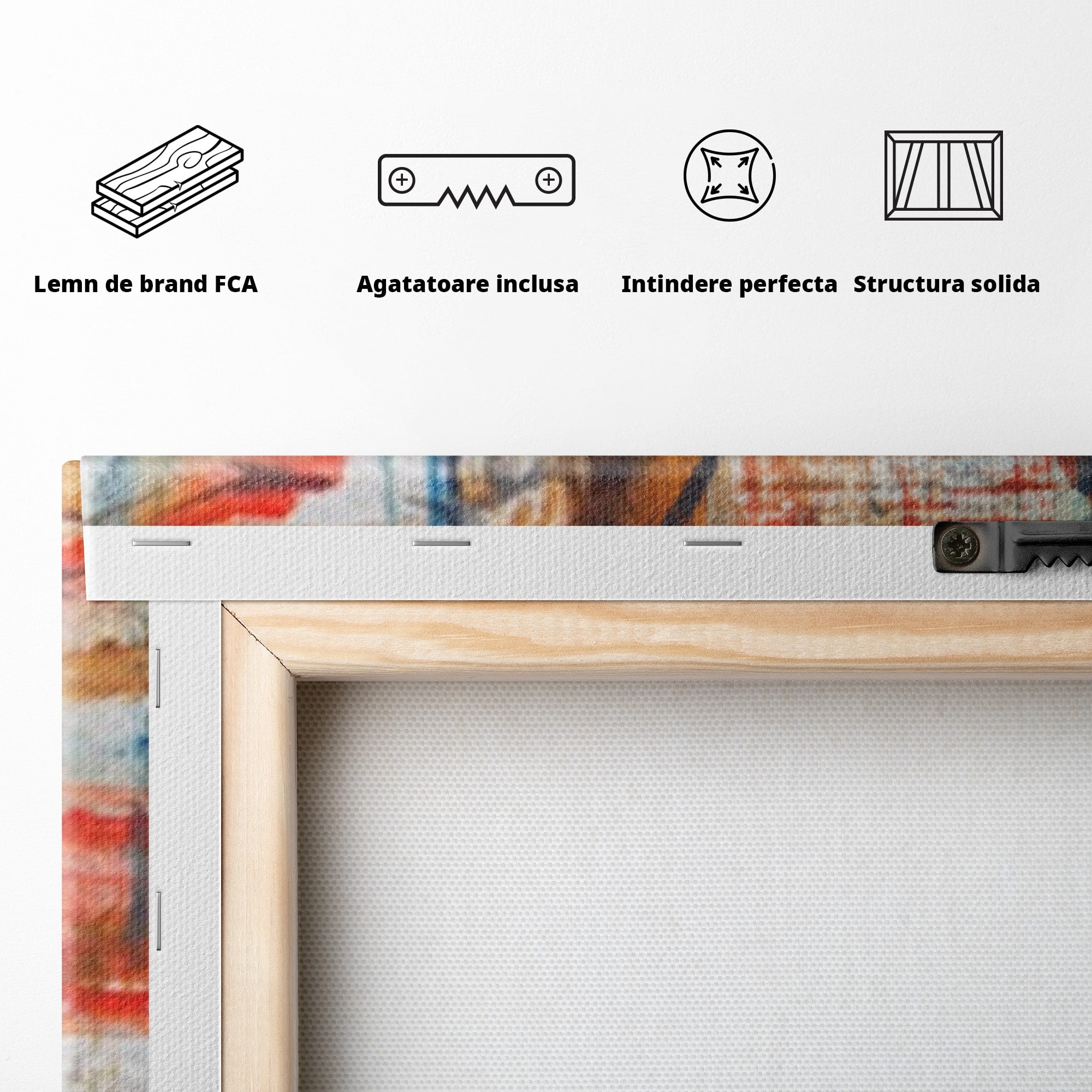 Set 3 Tablouri Canvas Premium LuxCanva® A3-1094, Dansul Culorilor, Arta Abstracta, Culoare, Pictura, Culori Vibrante