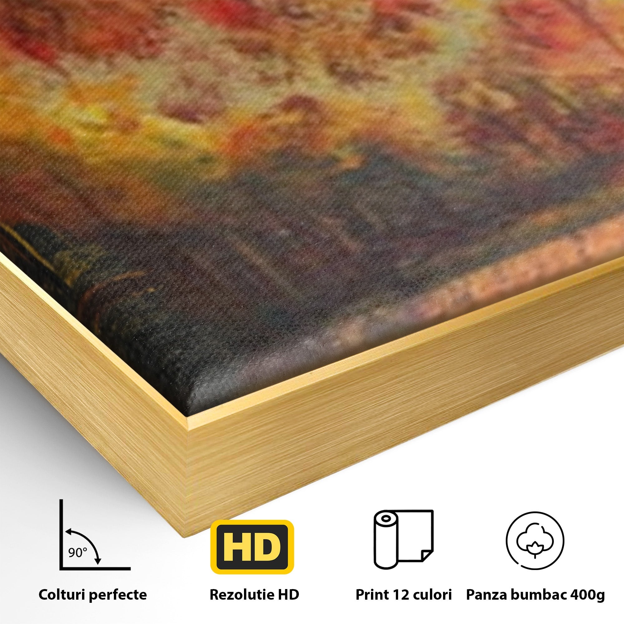 Set 3 Tablouri Canvas Premium LuxCanva® A3-1102, Apus De Toamna, Peisaj, Padure, Lac, Copaci, Culori Vibrante