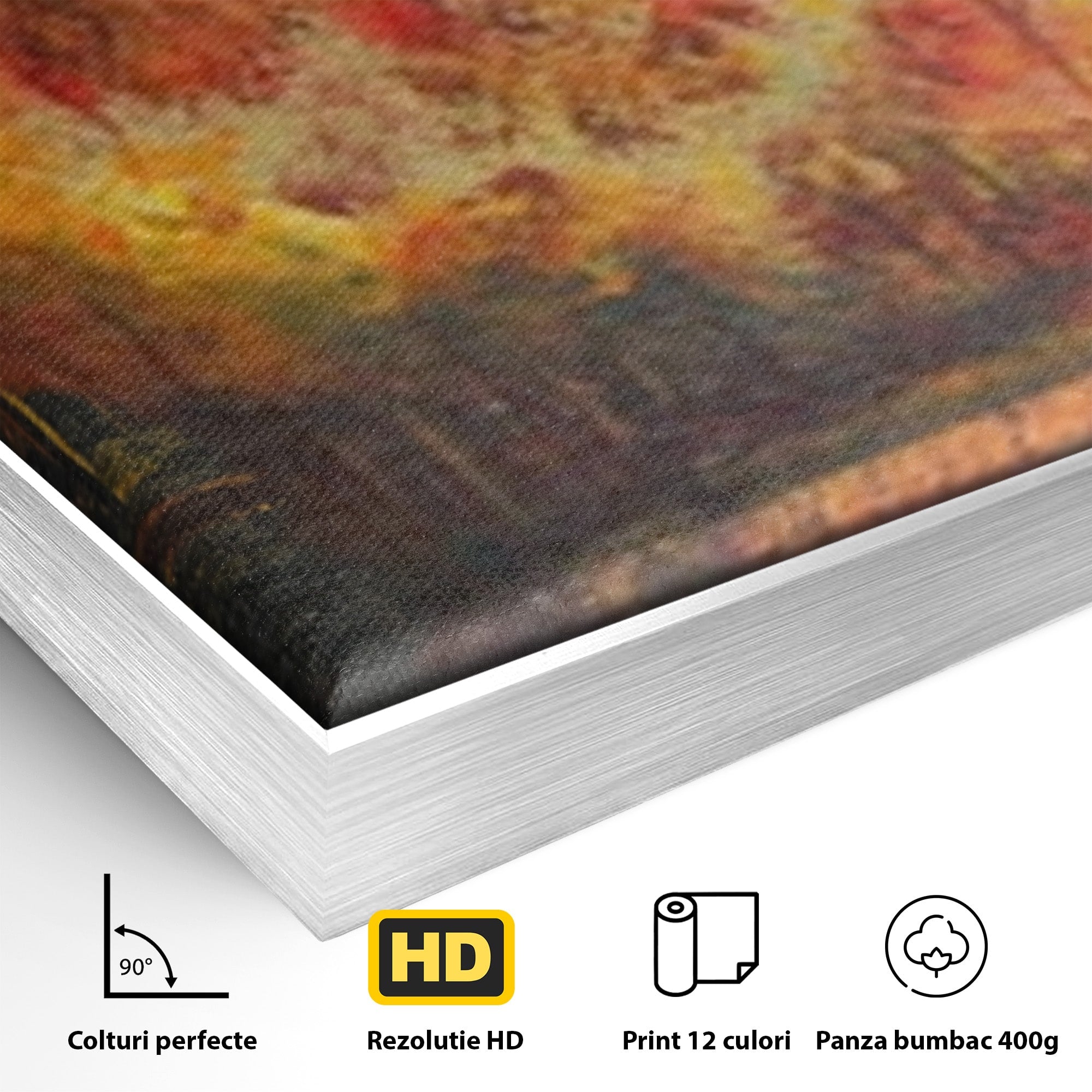 Set 3 Tablouri Canvas Premium LuxCanva® A3-1102, Apus De Toamna, Peisaj, Padure, Lac, Copaci, Culori Vibrante