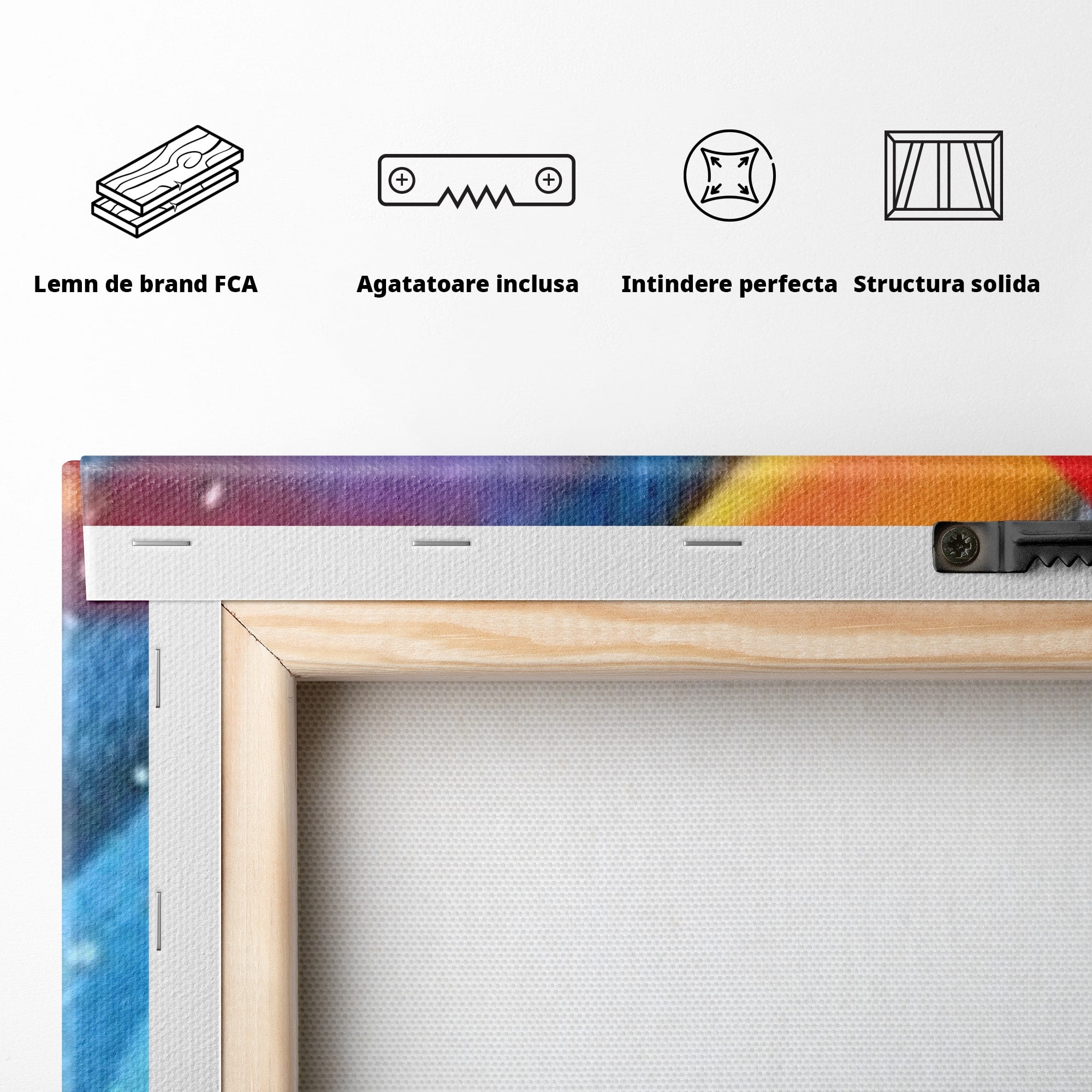 Set 3 Tablouri Canvas Premium LuxCanva® A3-1174, Colorful Graffiti, Graffiti, Multicolor, Birou, Culori Vibrante