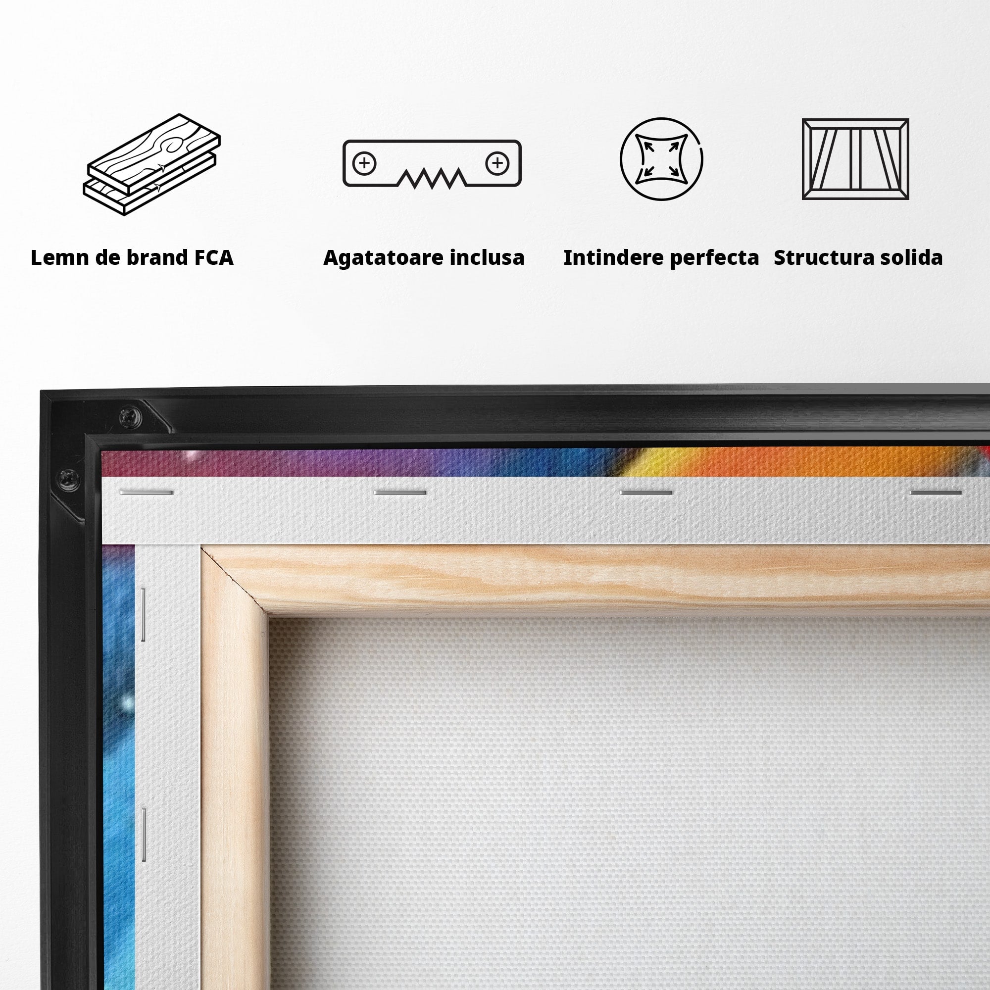 Set 3 Tablouri Canvas Premium LuxCanva® A3-1174, Colorful Graffiti, Graffiti, Multicolor, Birou, Culori Vibrante