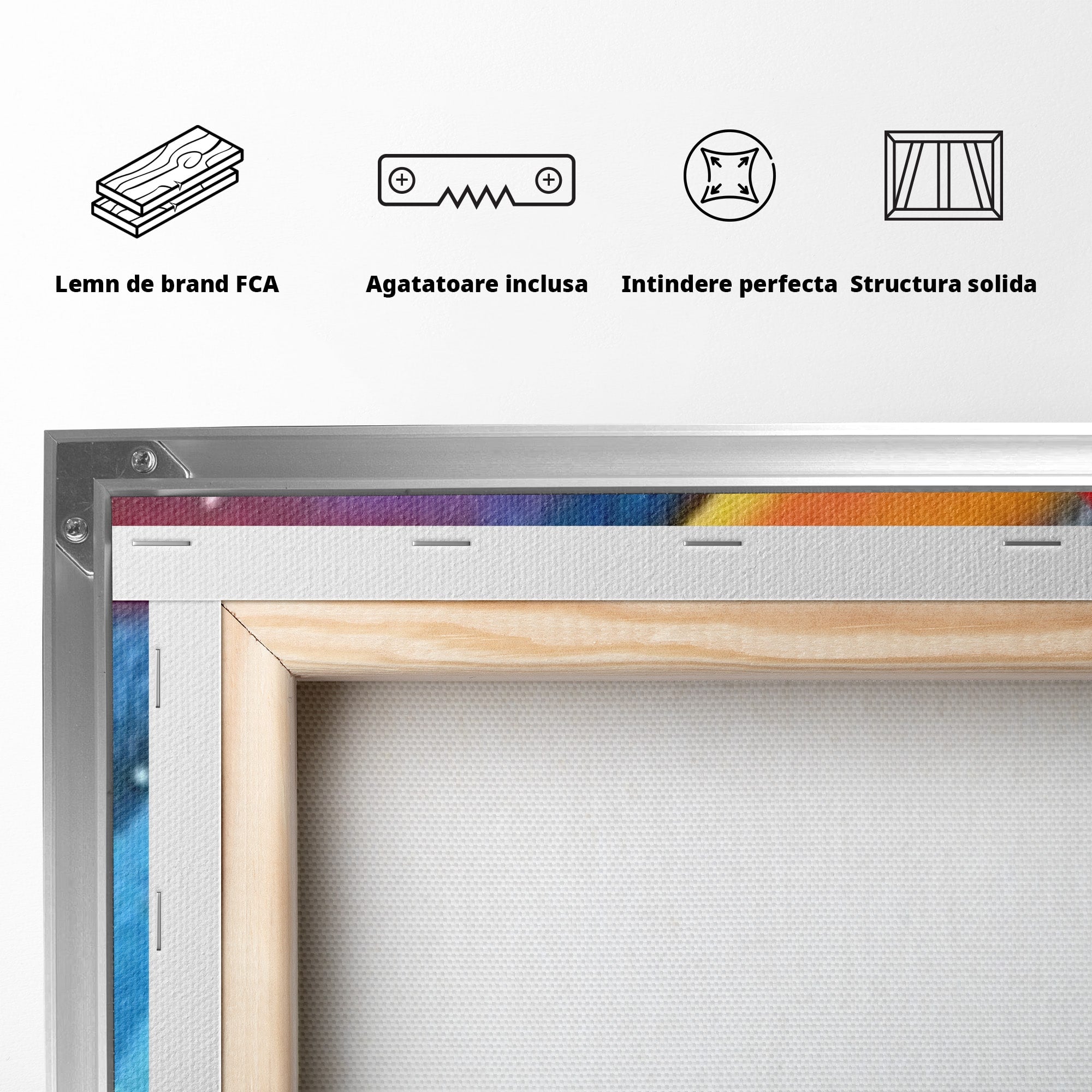 Set 3 Tablouri Canvas Premium LuxCanva® A3-1174, Colorful Graffiti, Graffiti, Multicolor, Birou, Culori Vibrante