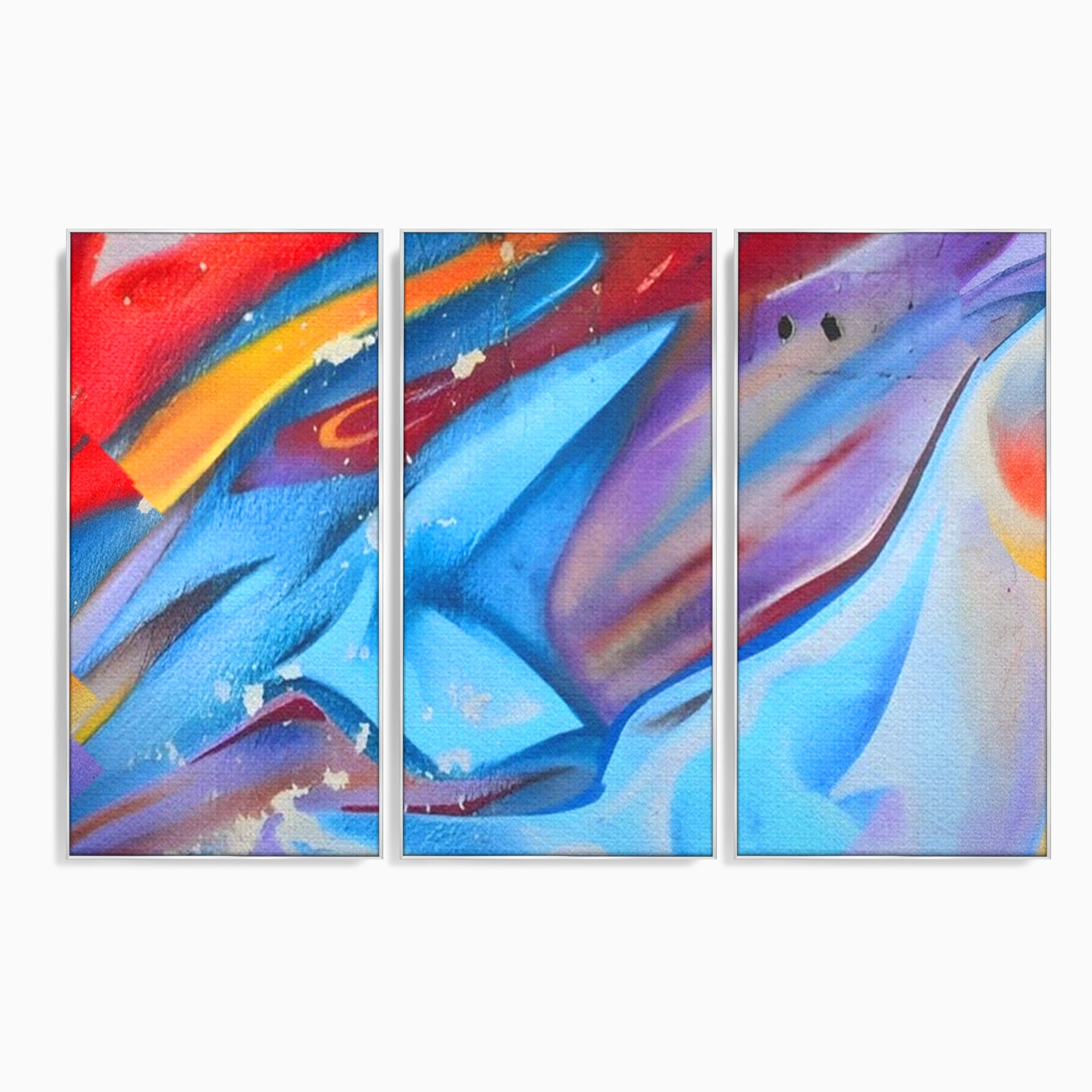 Set 3 Tablouri Canvas Premium LuxCanva® A3-1174, Colorful Graffiti, Graffiti, Multicolor, Birou, Culori Vibrante