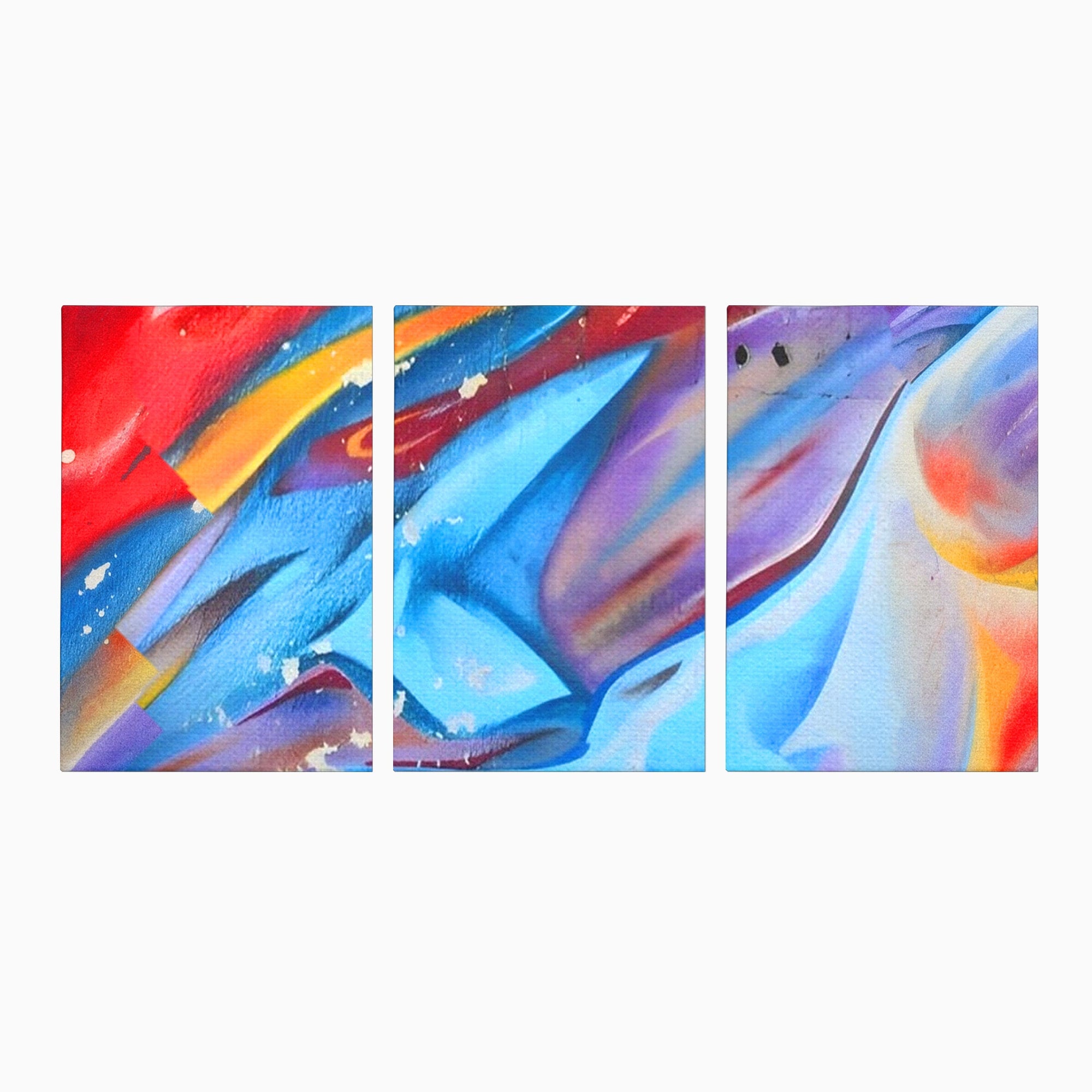 Set 3 Tablouri Canvas Premium LuxCanva® A3-1174, Colorful Graffiti, Graffiti, Multicolor, Birou, Culori Vibrante