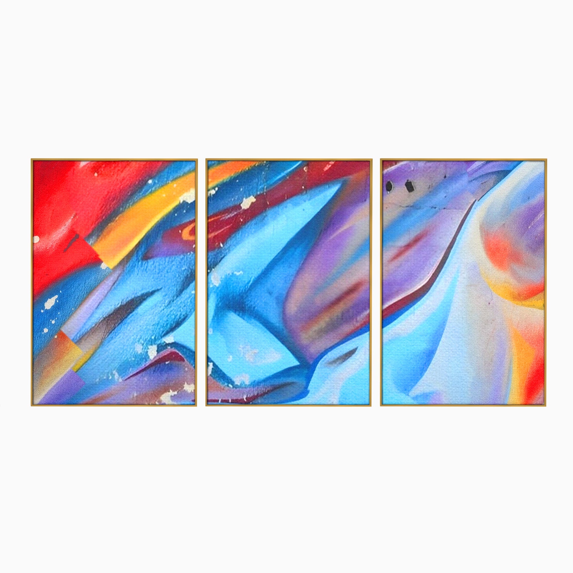 Set 3 Tablouri Canvas Premium LuxCanva® A3-1174, Colorful Graffiti, Graffiti, Multicolor, Birou, Culori Vibrante