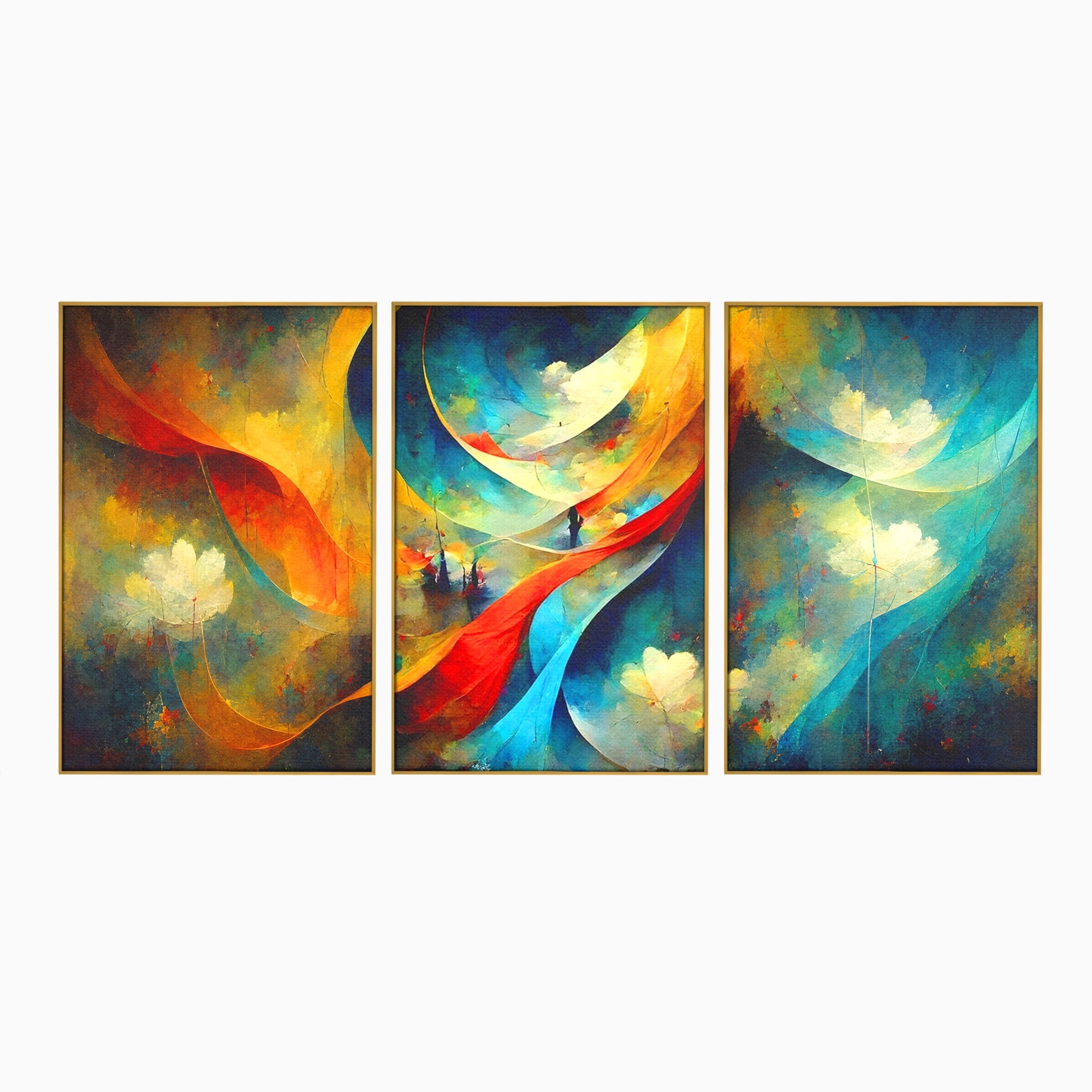 Set 3 Tablouri Canvas Premium LuxCanva® A3-1307, Sweet Dream, Living, Vise, Somn, Abstract, Dormitor, Culori Vibrante