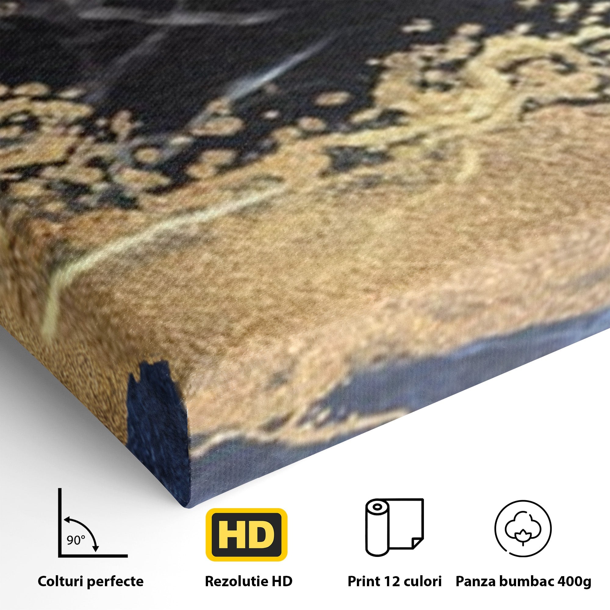 Set 3 Tablouri Canvas Premium LuxCanva® A3-1327, Black Marble, Living, Marmura, Abstract, Auriu, Dormitor, Culori Vibrante