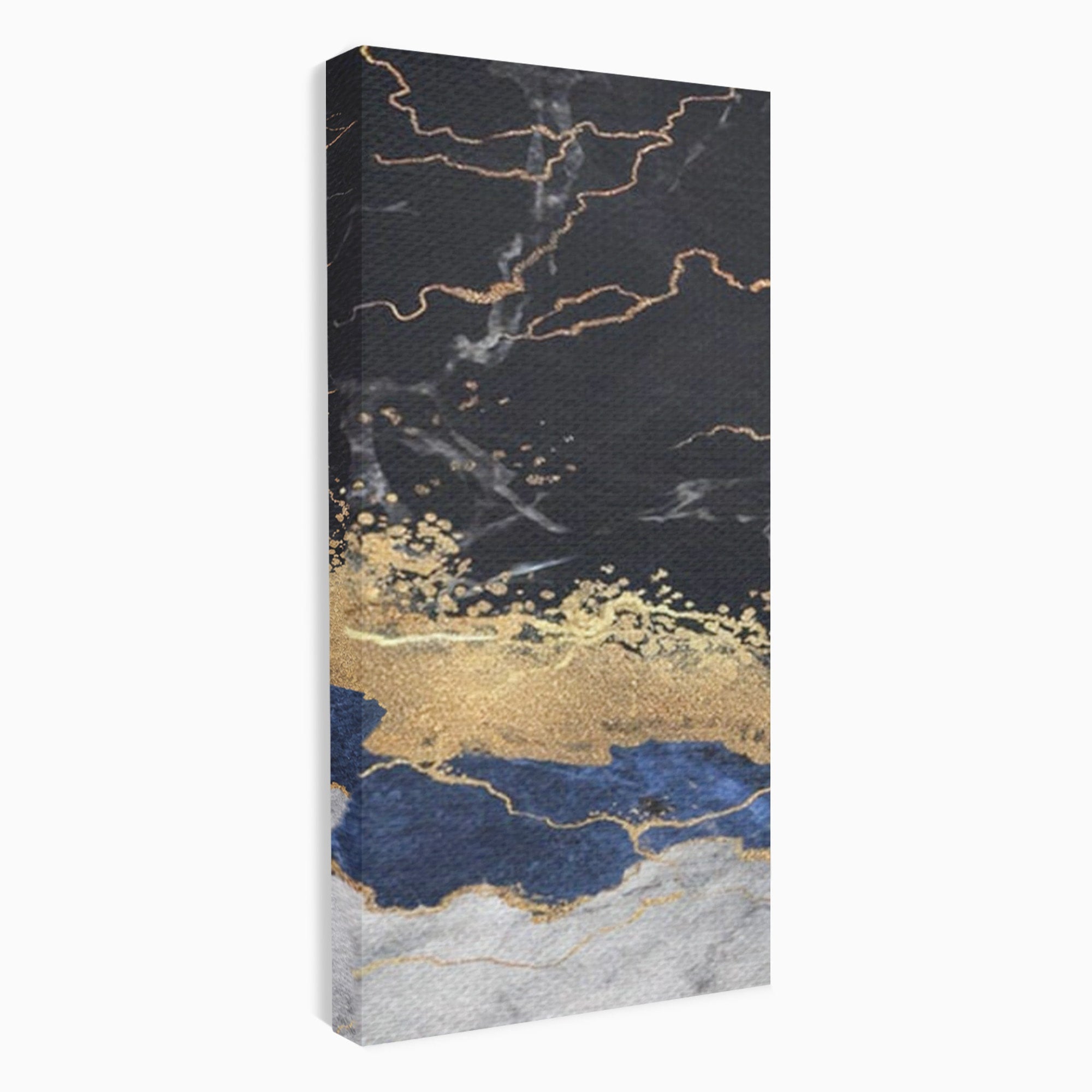 Set 3 Tablouri Canvas Premium LuxCanva® A3-1327, Black Marble, Living, Marmura, Abstract, Auriu, Dormitor, Culori Vibrante