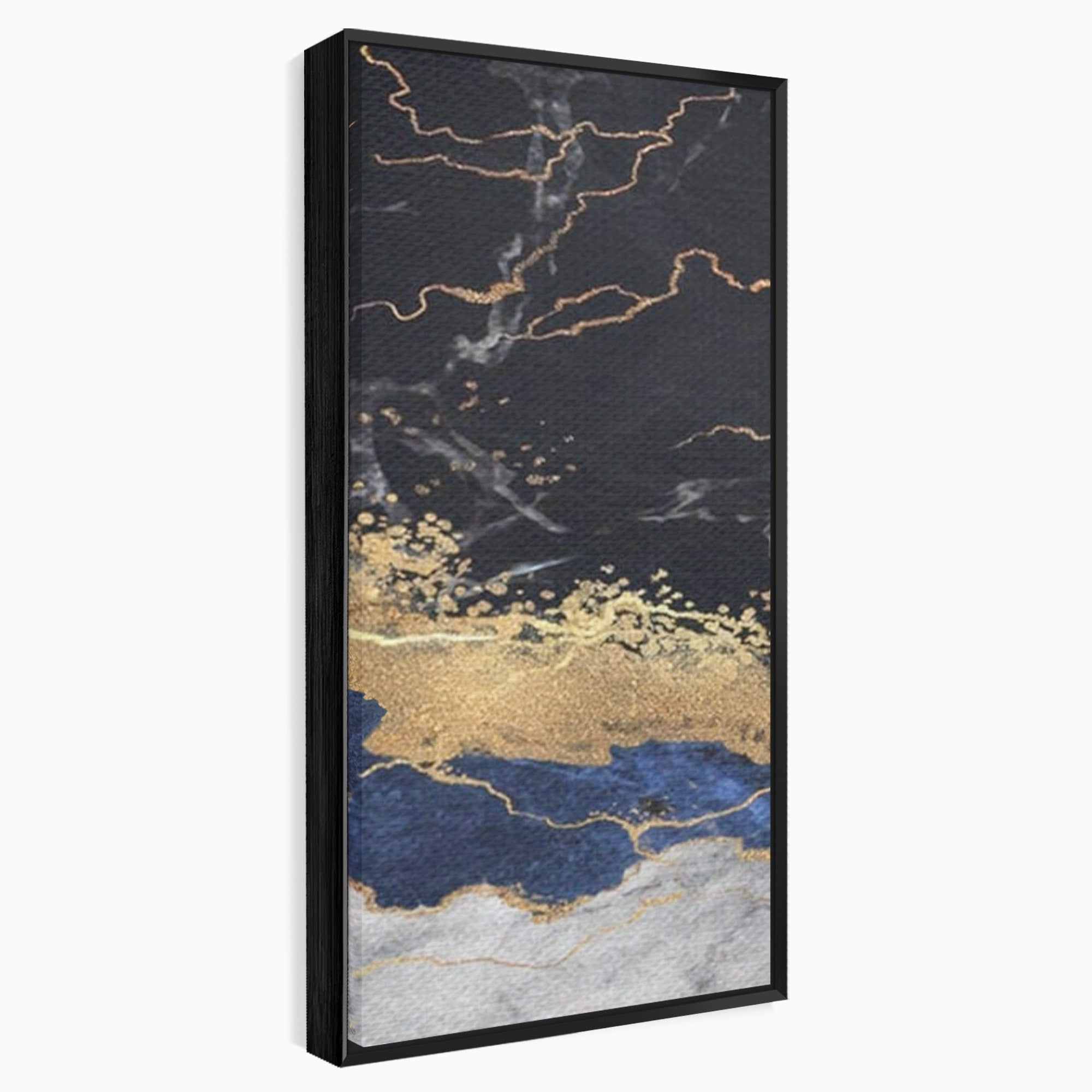 Set 3 Tablouri Canvas Premium LuxCanva® A3-1327, Black Marble, Living, Marmura, Abstract, Auriu, Dormitor, Culori Vibrante