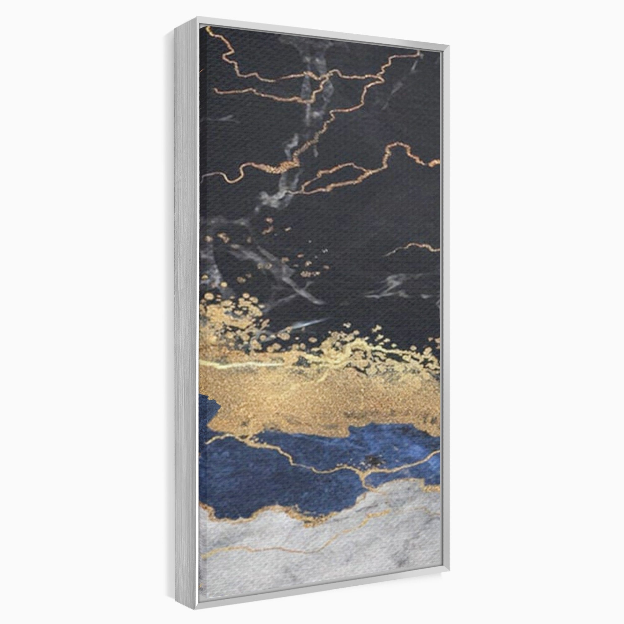 Set 3 Tablouri Canvas Premium LuxCanva® A3-1327, Black Marble, Living, Marmura, Abstract, Auriu, Dormitor, Culori Vibrante