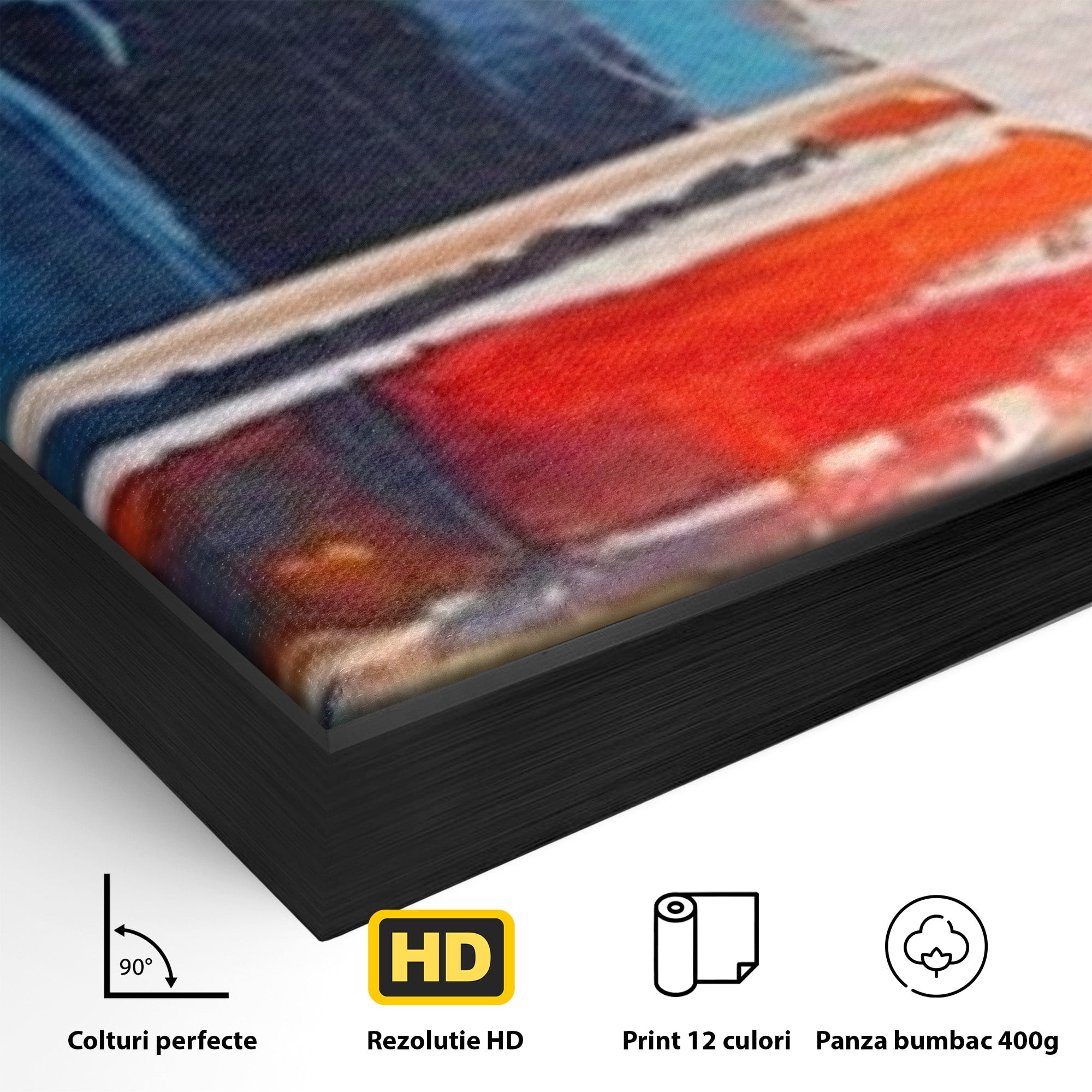 Set 3 Tablouri Canvas Premium LuxCanva® A3-1391, Contrast De Culori, Living, Arta Moderna, Pata De Culoare, Abstract, Dormitor, Culori Vibrante