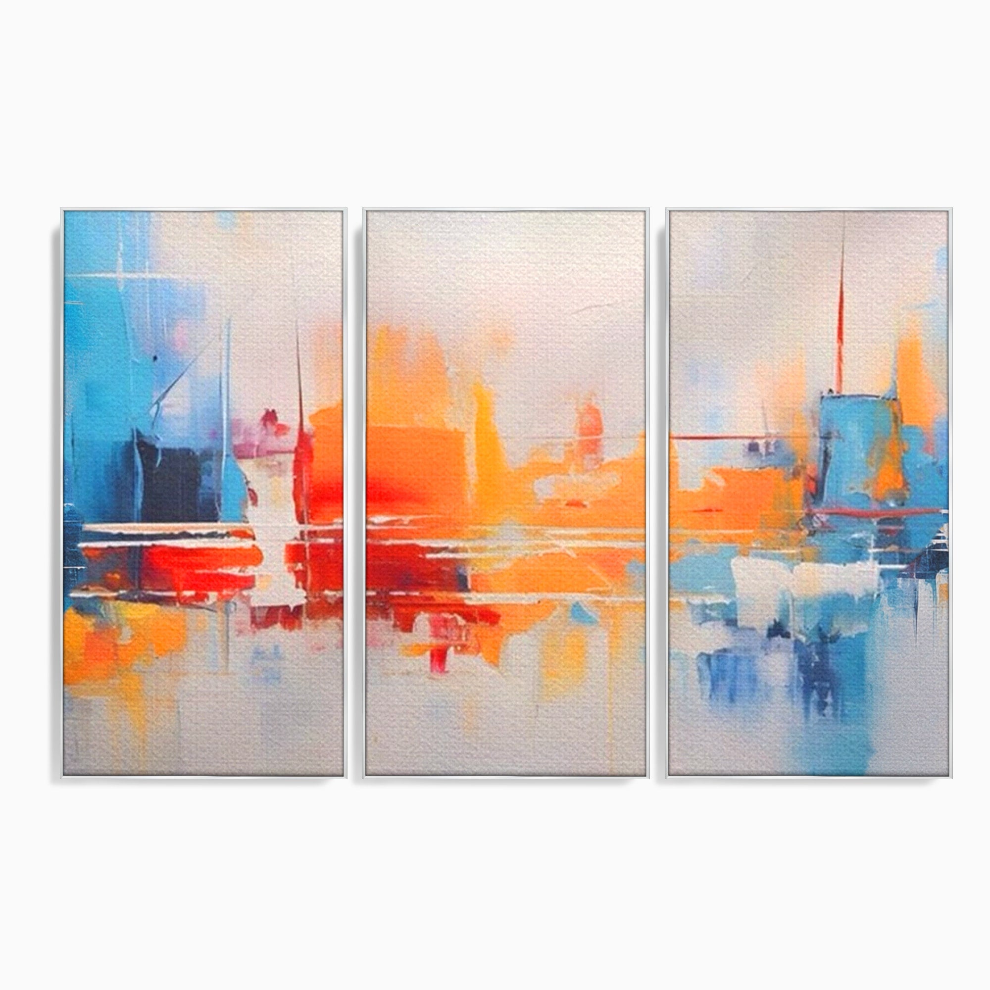 Set 3 Tablouri Canvas Premium LuxCanva® A3-1391, Contrast De Culori, Living, Arta Moderna, Pata De Culoare, Abstract, Dormitor, Culori Vibrante