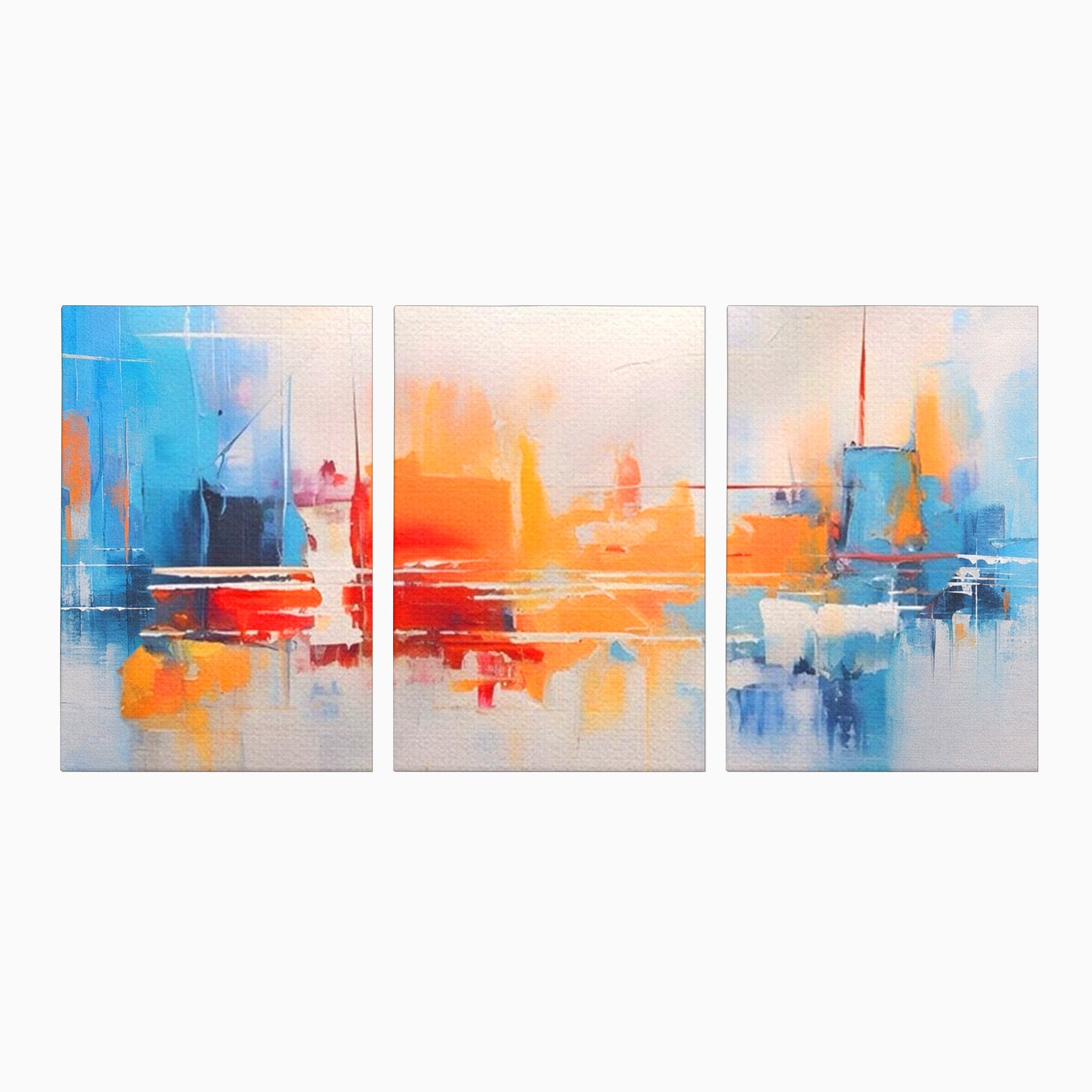 Set 3 Tablouri Canvas Premium LuxCanva® A3-1391, Contrast De Culori, Living, Arta Moderna, Pata De Culoare, Abstract, Dormitor, Culori Vibrante