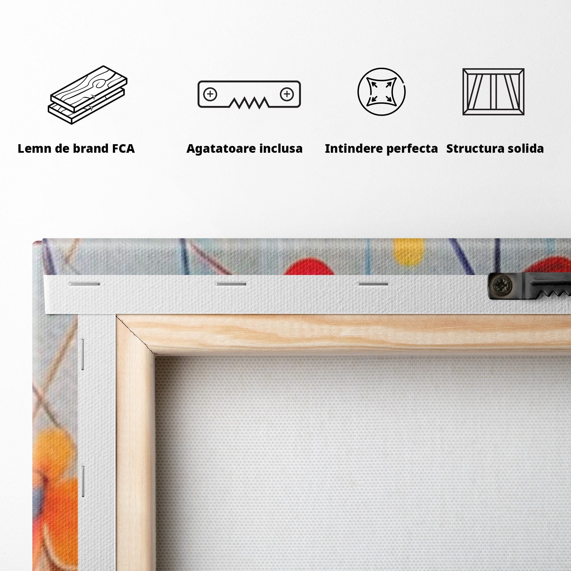Set 3 Tablouri Canvas Premium LuxCanva® A3-1575, Sunet Floral, Living, Flori, Camp, Margarete, Natura, Room, Culori Vibrante