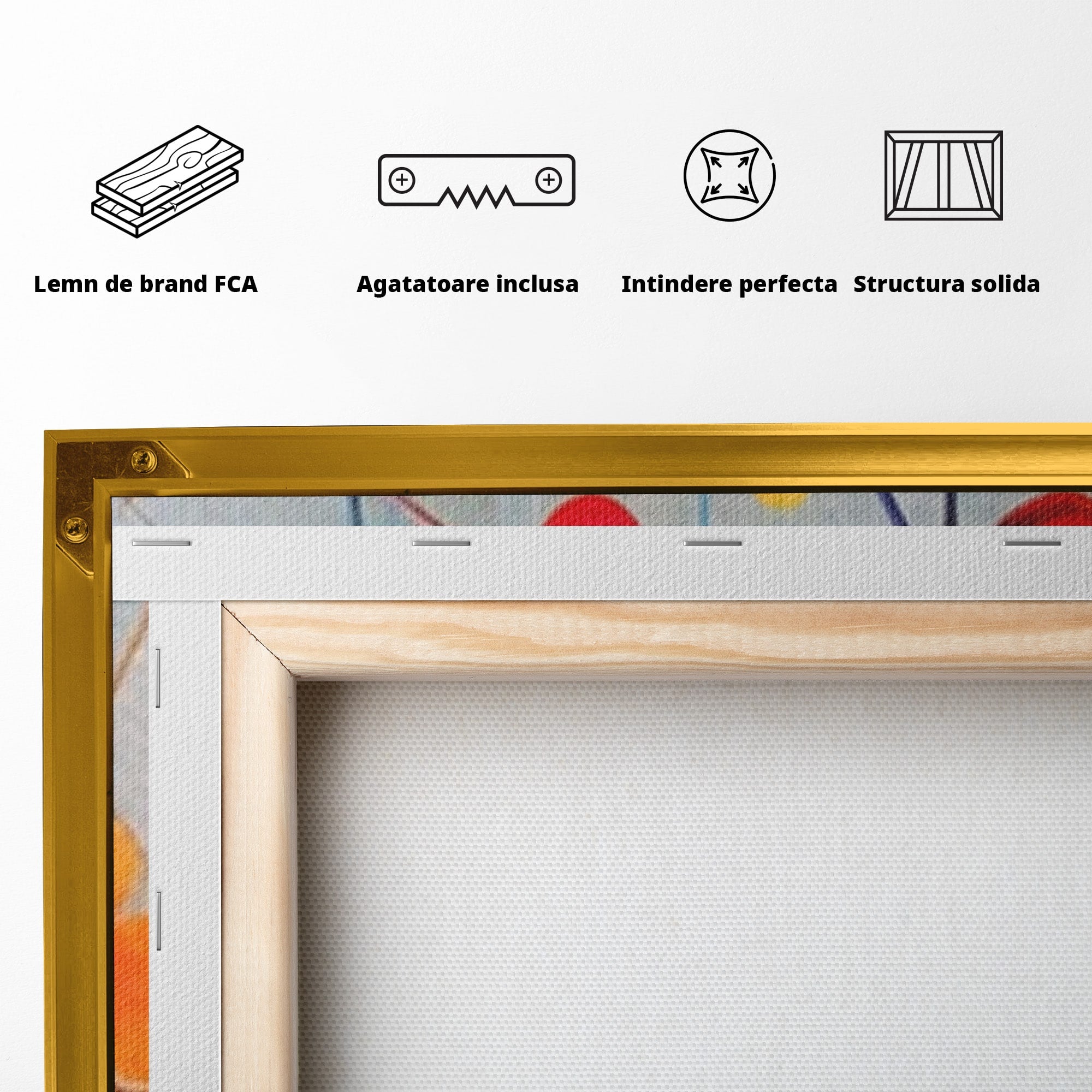 Set 3 Tablouri Canvas Premium LuxCanva® A3-1575, Sunet Floral, Living, Flori, Camp, Margarete, Natura, Room, Culori Vibrante