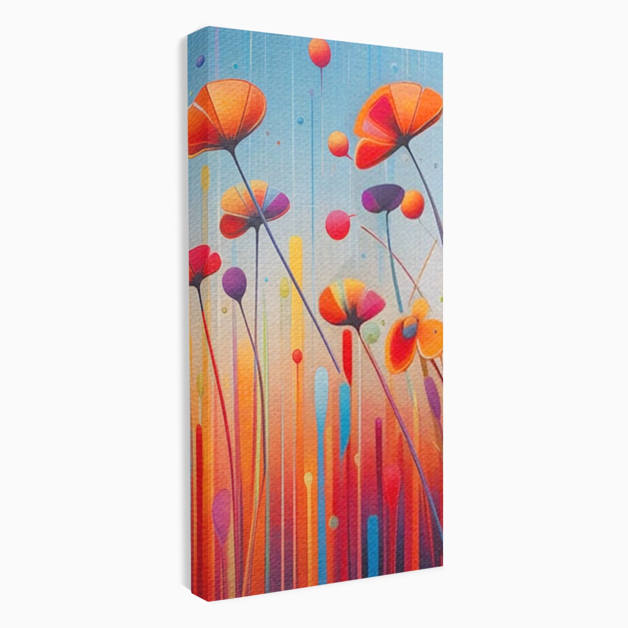Set 3 Tablouri Canvas Premium LuxCanva® A3-1575, Sunet Floral, Living, Flori, Camp, Margarete, Natura, Room, Culori Vibrante