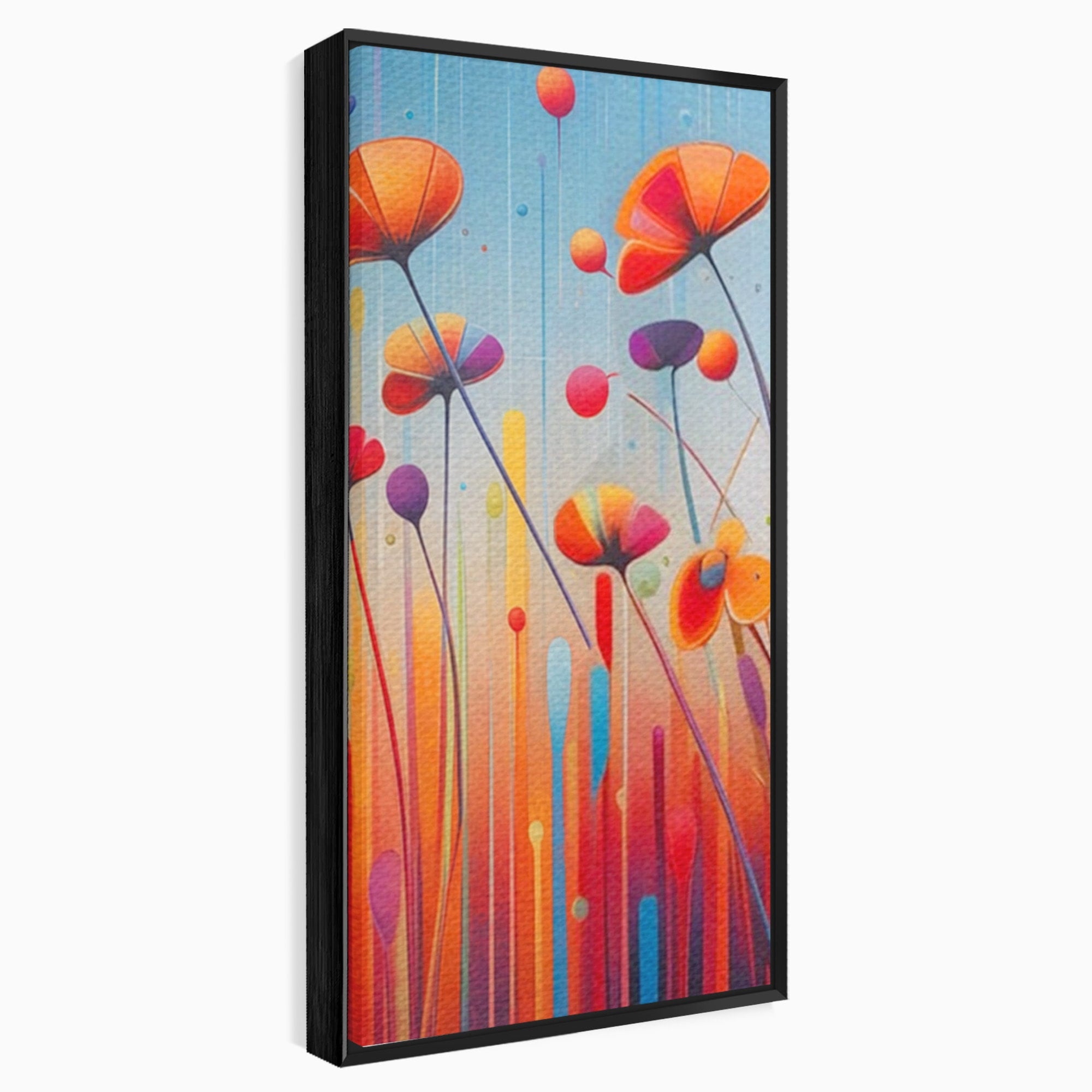 Set 3 Tablouri Canvas Premium LuxCanva® A3-1575, Sunet Floral, Living, Flori, Camp, Margarete, Natura, Room, Culori Vibrante