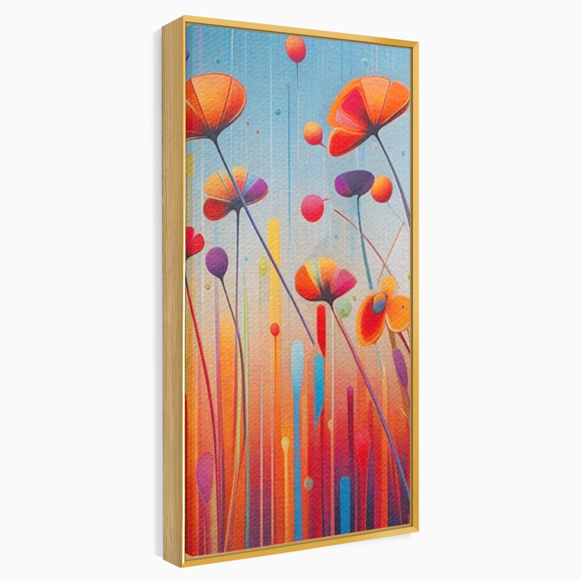 Set 3 Tablouri Canvas Premium LuxCanva® A3-1575, Sunet Floral, Living, Flori, Camp, Margarete, Natura, Room, Culori Vibrante