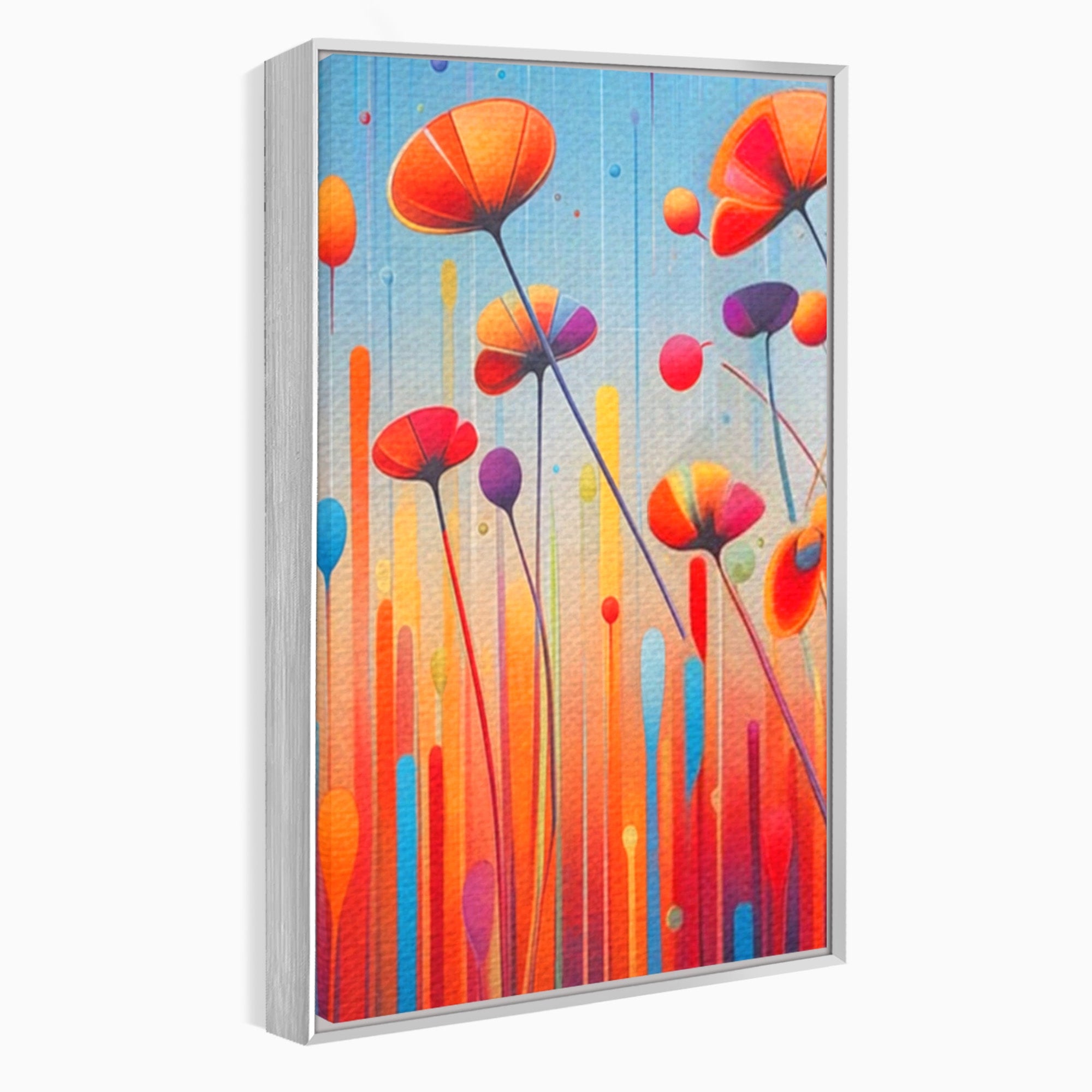 Set 3 Tablouri Canvas Premium LuxCanva® A3-1575, Sunet Floral, Living, Flori, Camp, Margarete, Natura, Room, Culori Vibrante