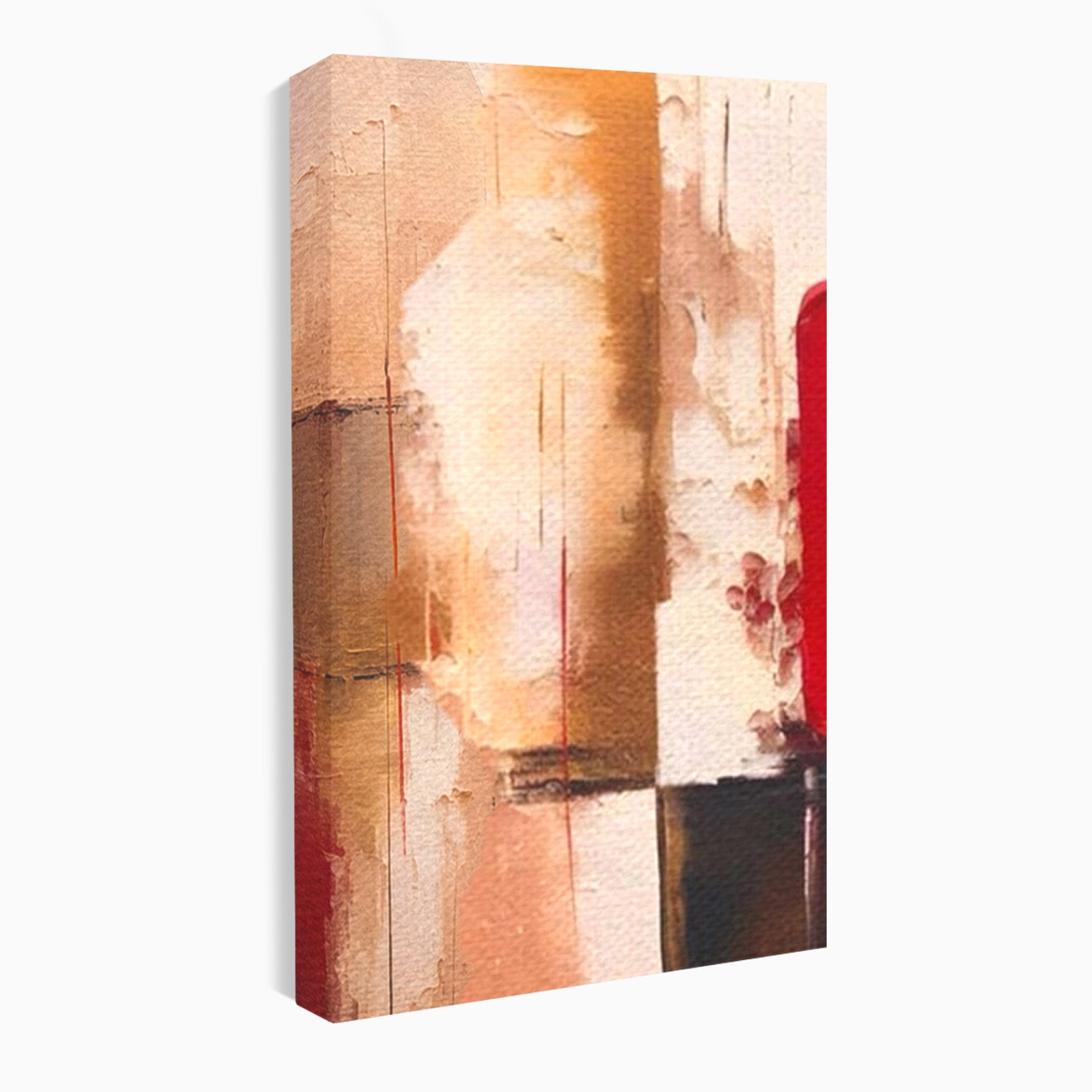 Set 3 Tablouri Canvas Premium LuxCanva® A3-1587, Red Squares, Room, Orizontal, Patrate, Decorativ, Abstract, Living, Culori Vibrante