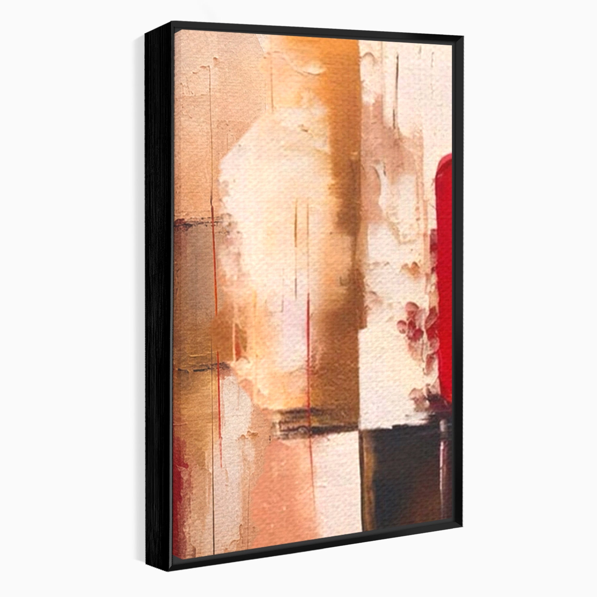 Set 3 Tablouri Canvas Premium LuxCanva® A3-1587, Red Squares, Room, Orizontal, Patrate, Decorativ, Abstract, Living, Culori Vibrante