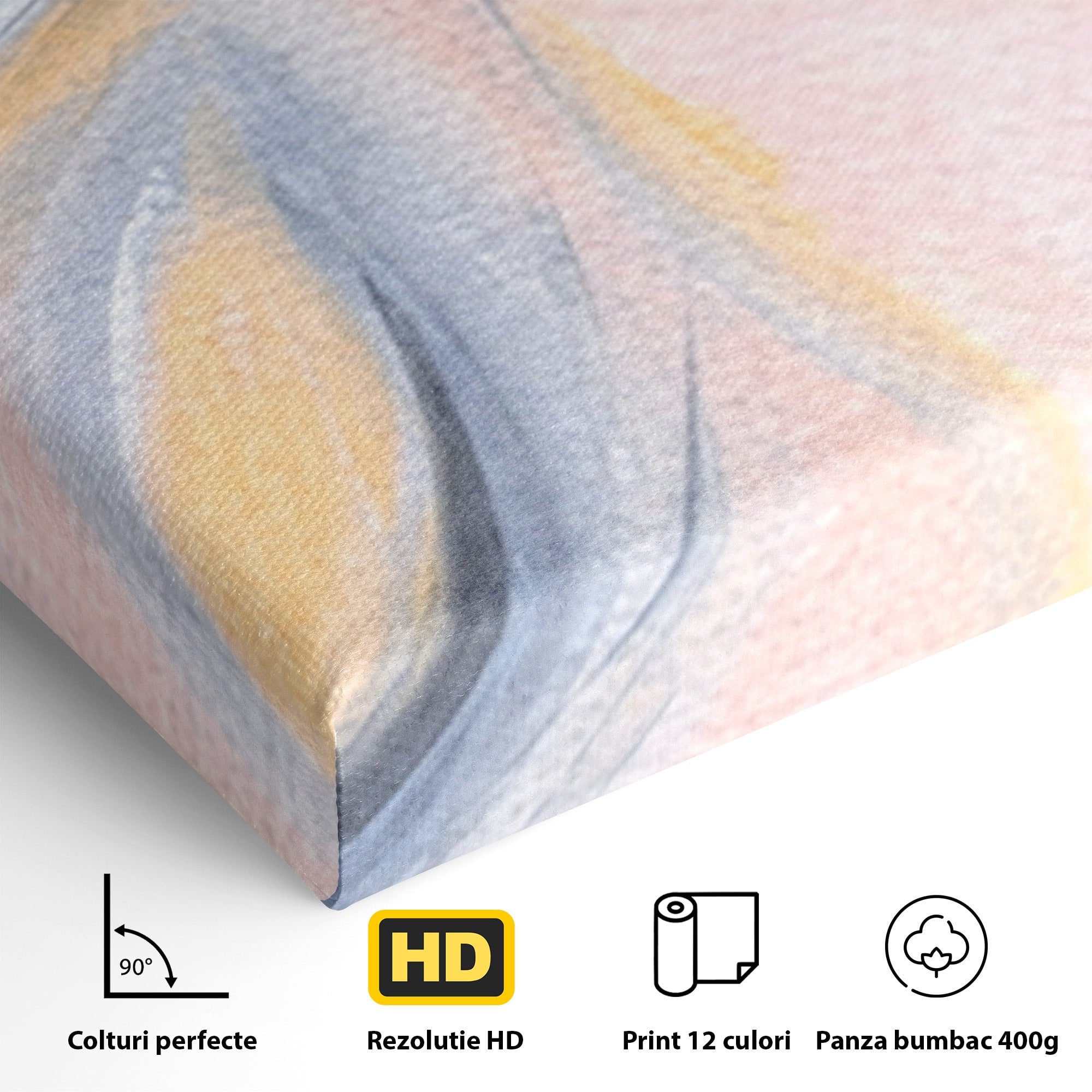 Set 3 Tablouri Canvas Premium LuxCanva® A3-1590, Exprimare Libera, Dormitor, Cercuri De Culoare, Decorativ, Abstract, Living, Culori Vibrante