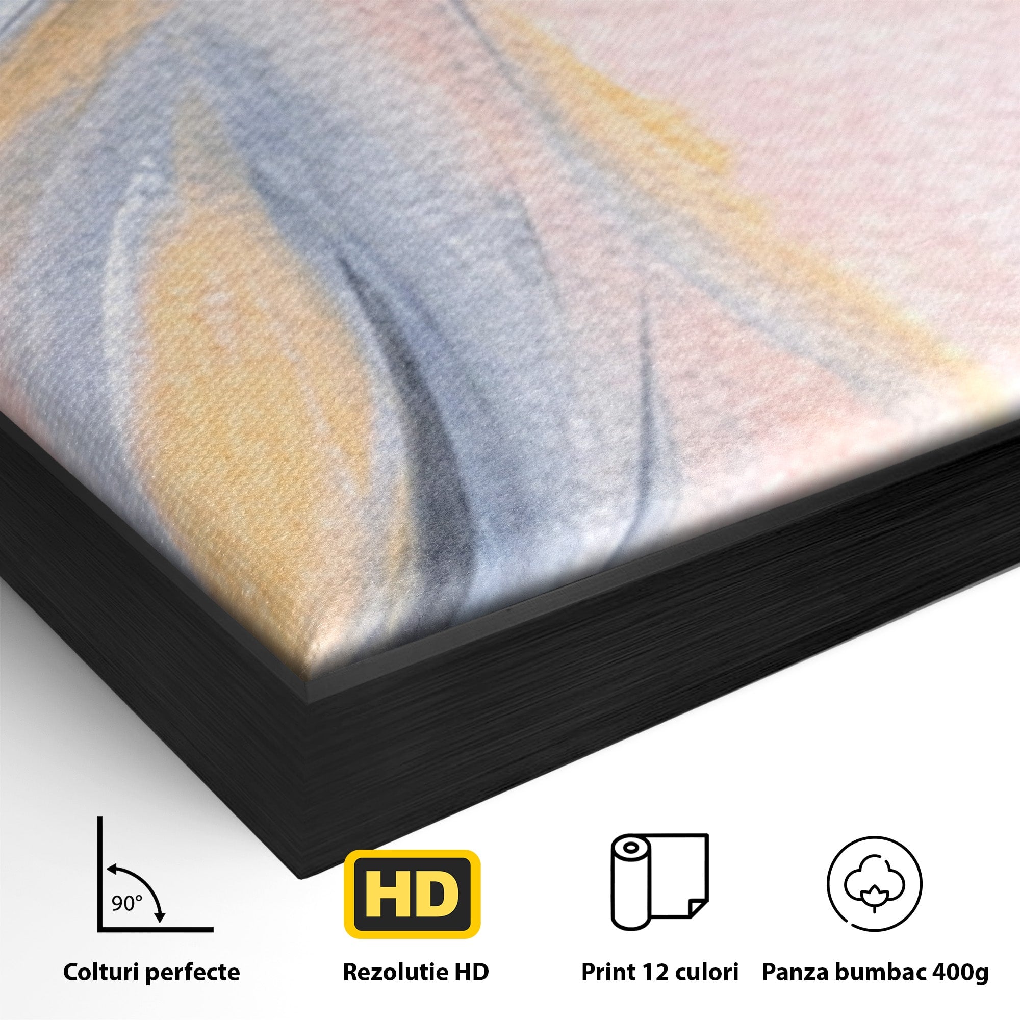Set 3 Tablouri Canvas Premium LuxCanva® A3-1590, Exprimare Libera, Dormitor, Cercuri De Culoare, Decorativ, Abstract, Living, Culori Vibrante