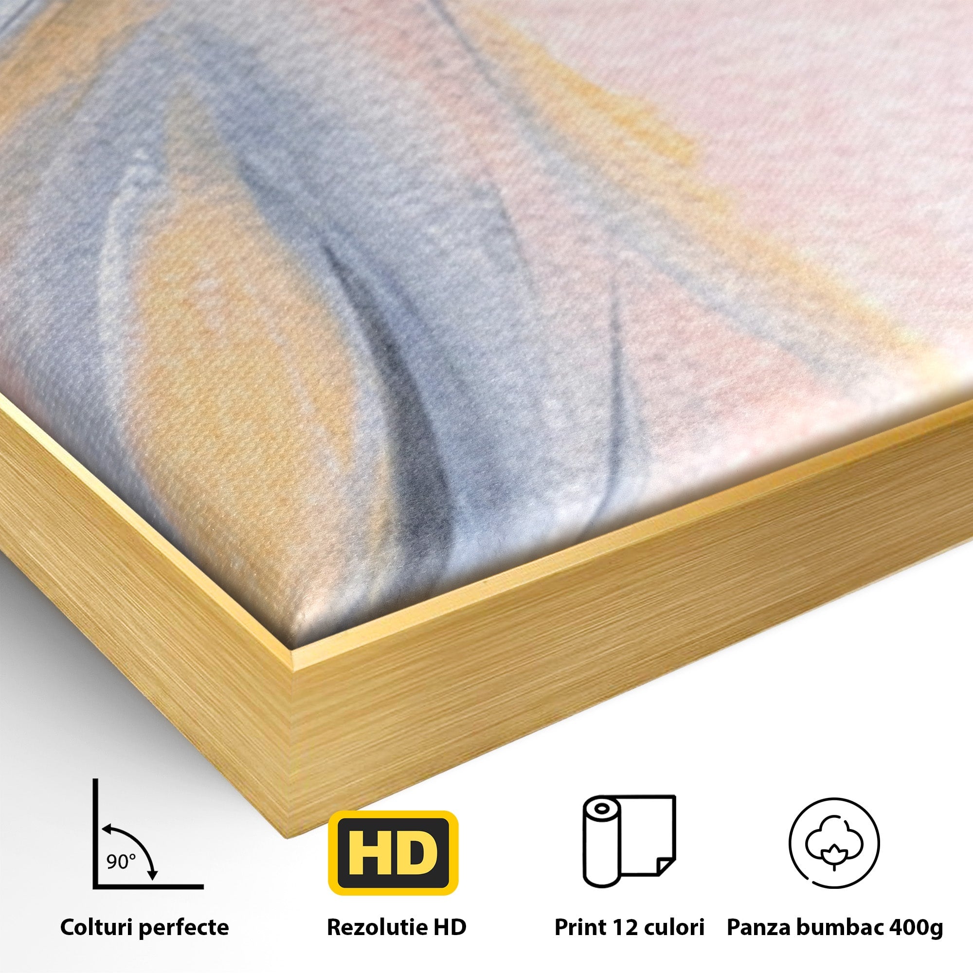 Set 3 Tablouri Canvas Premium LuxCanva® A3-1590, Exprimare Libera, Dormitor, Cercuri De Culoare, Decorativ, Abstract, Living, Culori Vibrante