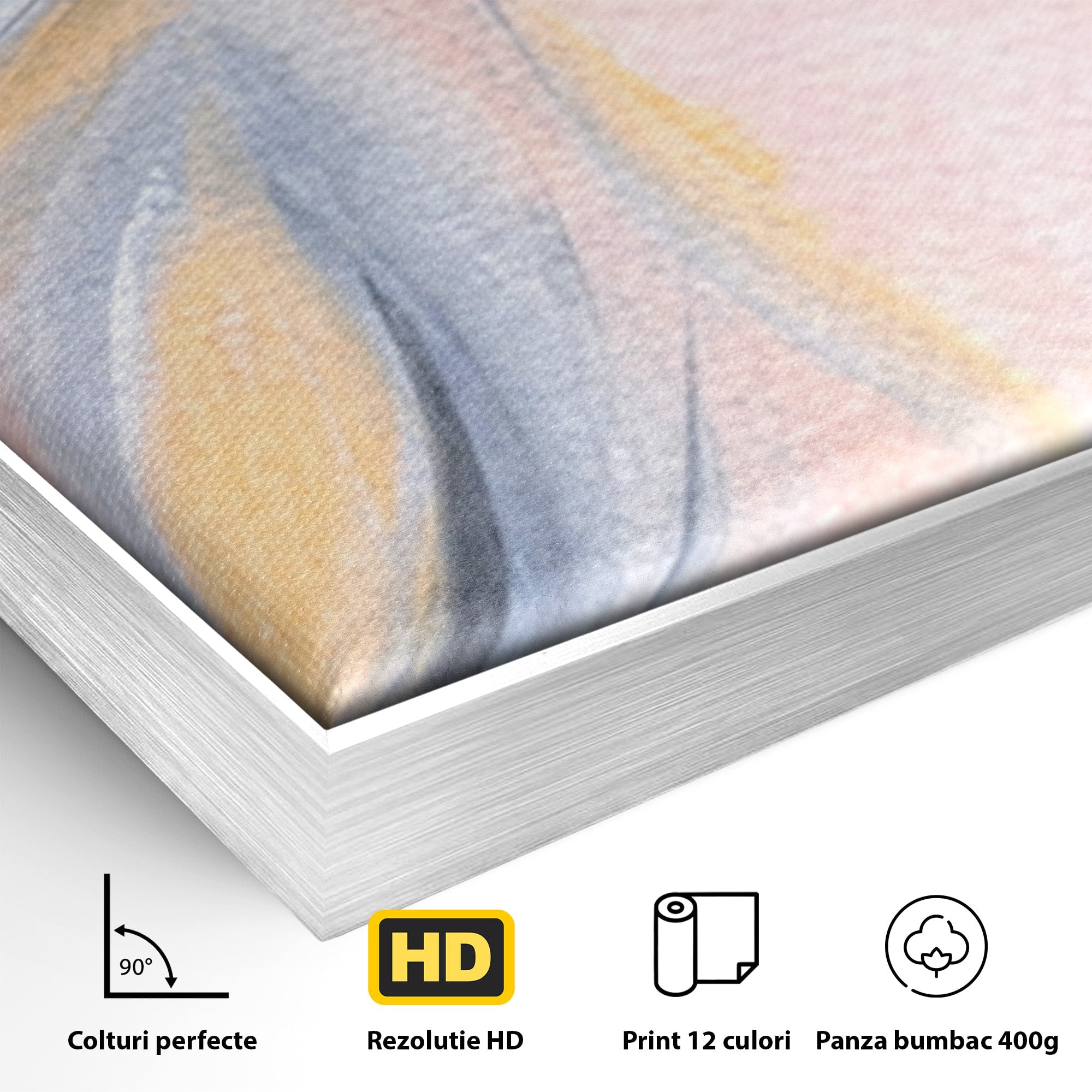 Set 3 Tablouri Canvas Premium LuxCanva® A3-1590, Exprimare Libera, Dormitor, Cercuri De Culoare, Decorativ, Abstract, Living, Culori Vibrante