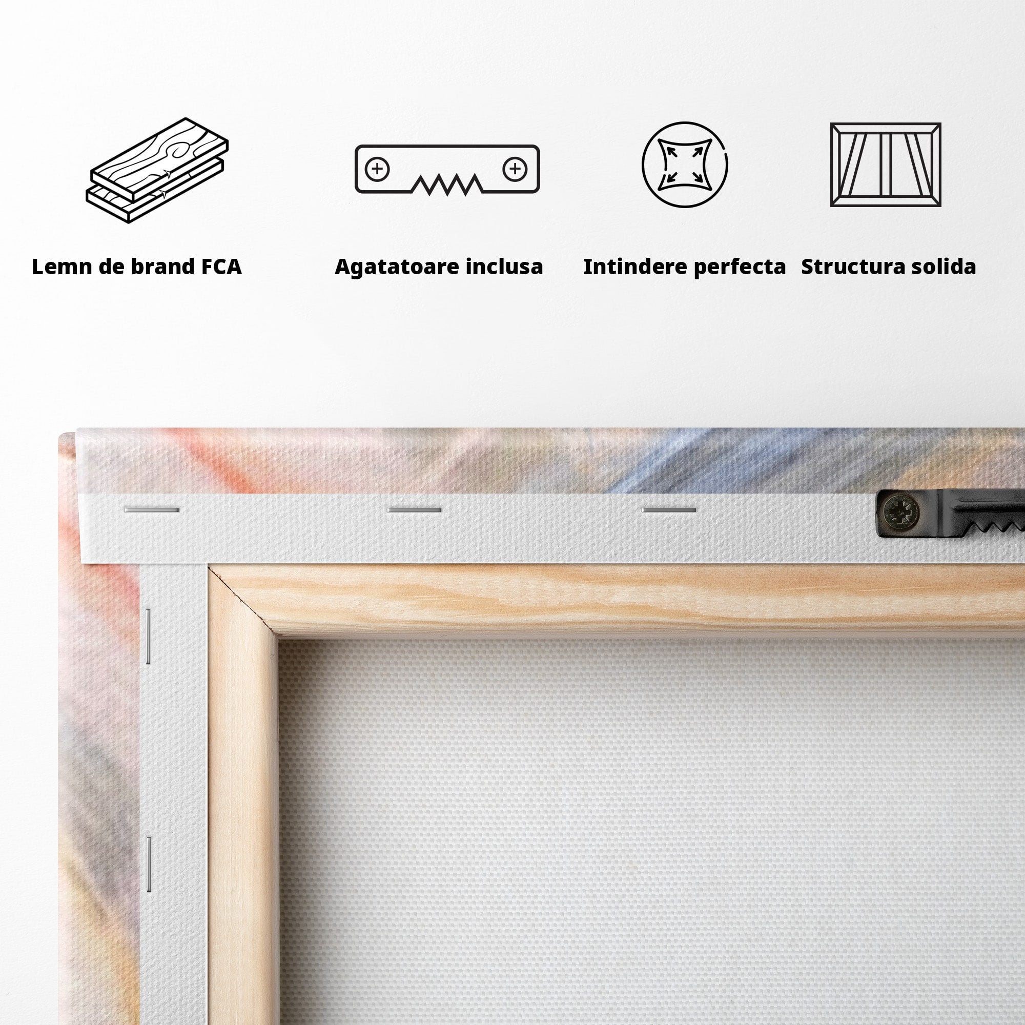 Set 3 Tablouri Canvas Premium LuxCanva® A3-1590, Exprimare Libera, Dormitor, Cercuri De Culoare, Decorativ, Abstract, Living, Culori Vibrante