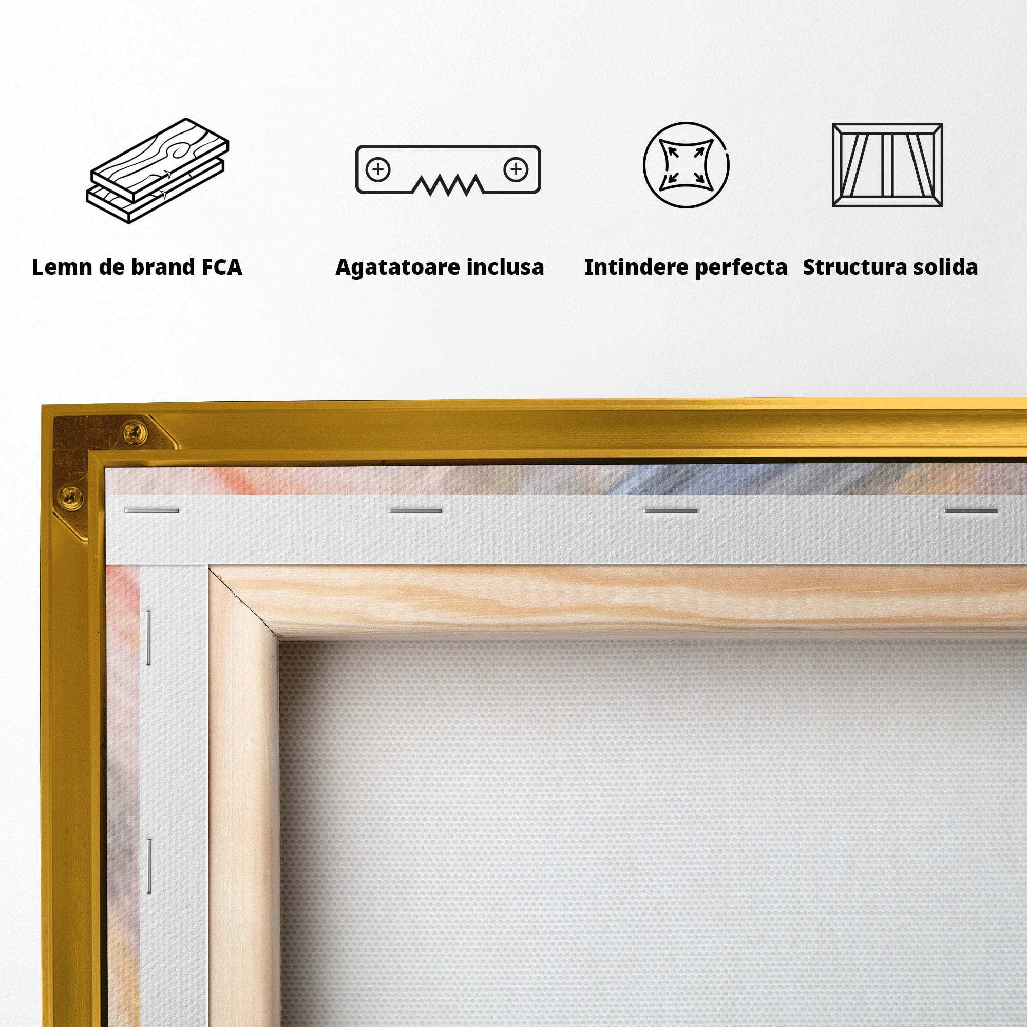 Set 3 Tablouri Canvas Premium LuxCanva® A3-1590, Exprimare Libera, Dormitor, Cercuri De Culoare, Decorativ, Abstract, Living, Culori Vibrante