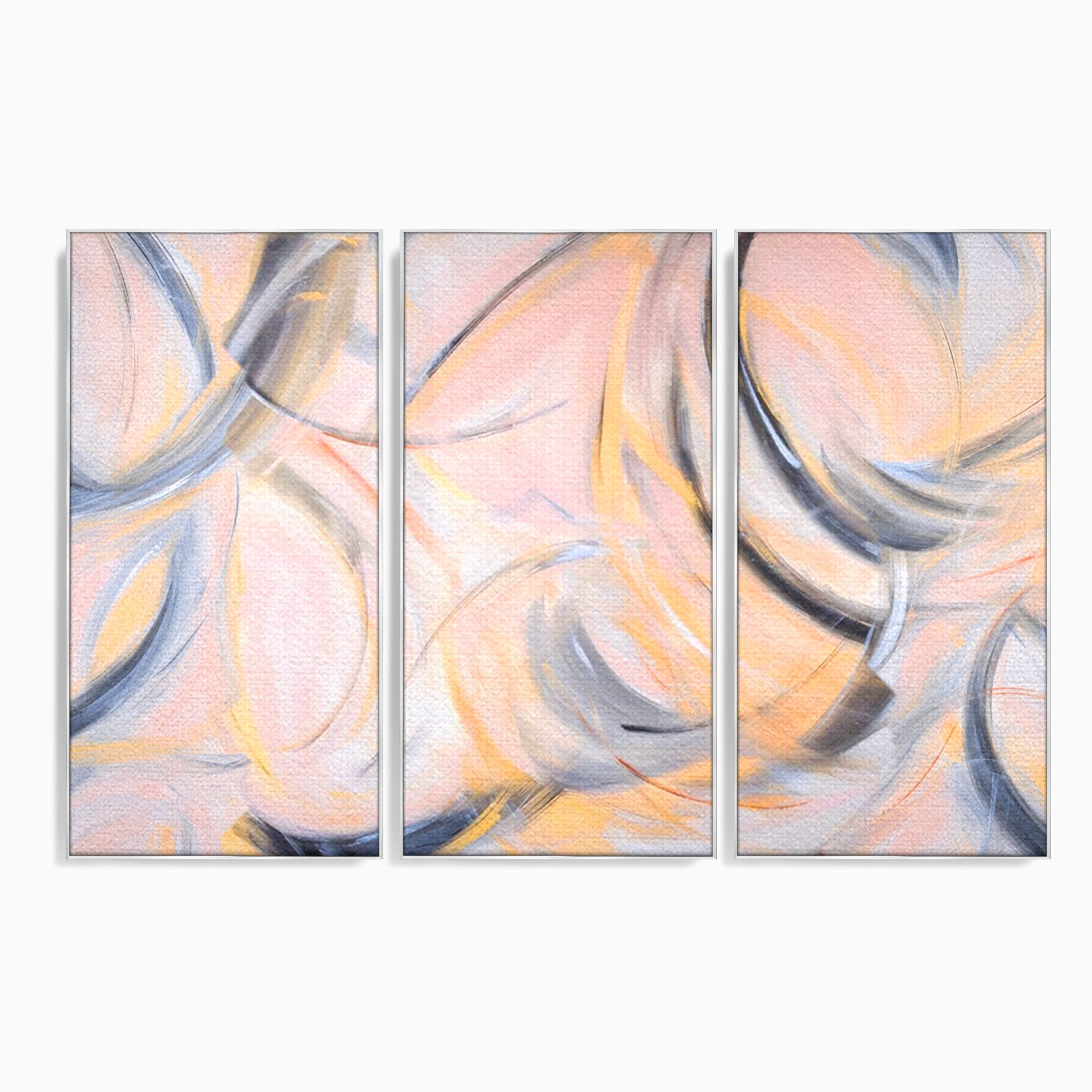 Set 3 Tablouri Canvas Premium LuxCanva® A3-1590, Exprimare Libera, Dormitor, Cercuri De Culoare, Decorativ, Abstract, Living, Culori Vibrante