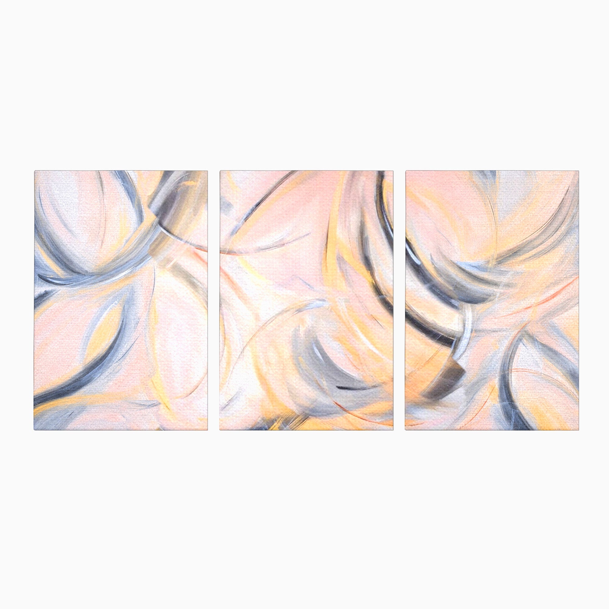 Set 3 Tablouri Canvas Premium LuxCanva® A3-1590, Exprimare Libera, Dormitor, Cercuri De Culoare, Decorativ, Abstract, Living, Culori Vibrante