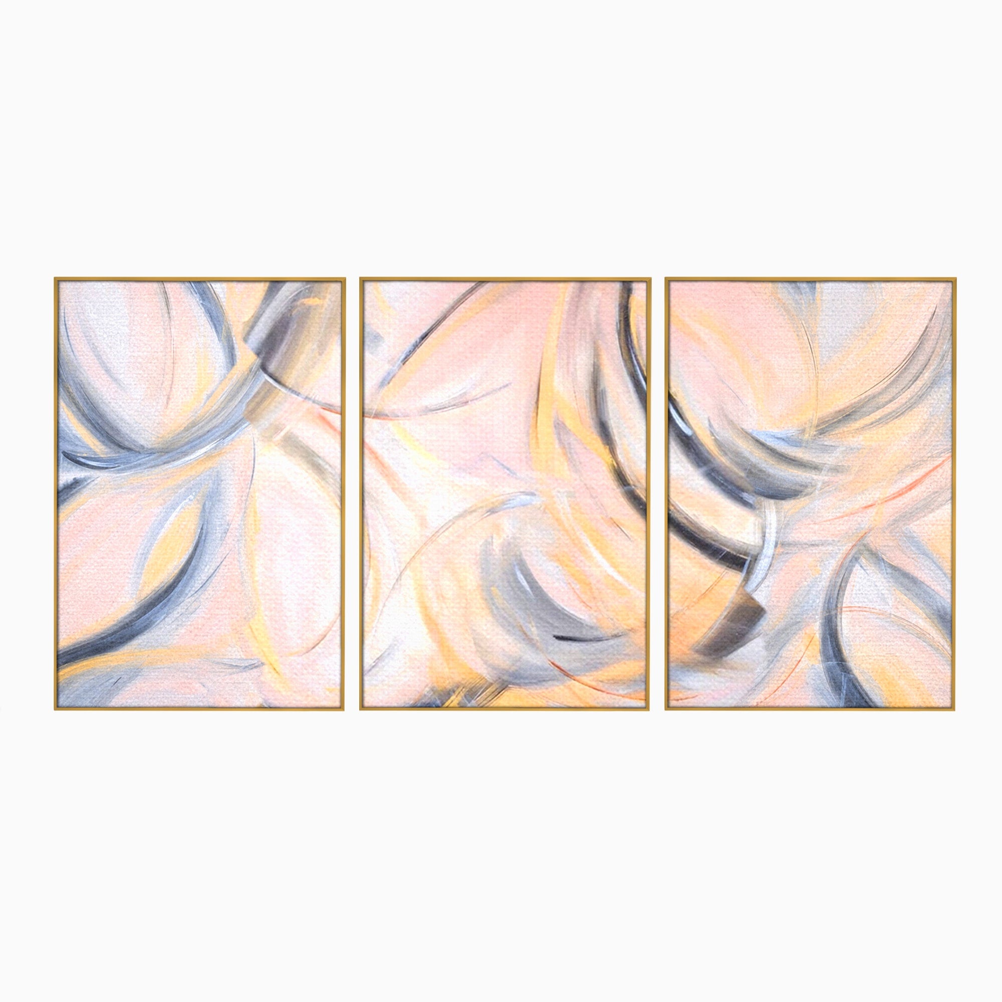 Set 3 Tablouri Canvas Premium LuxCanva® A3-1590, Exprimare Libera, Dormitor, Cercuri De Culoare, Decorativ, Abstract, Living, Culori Vibrante