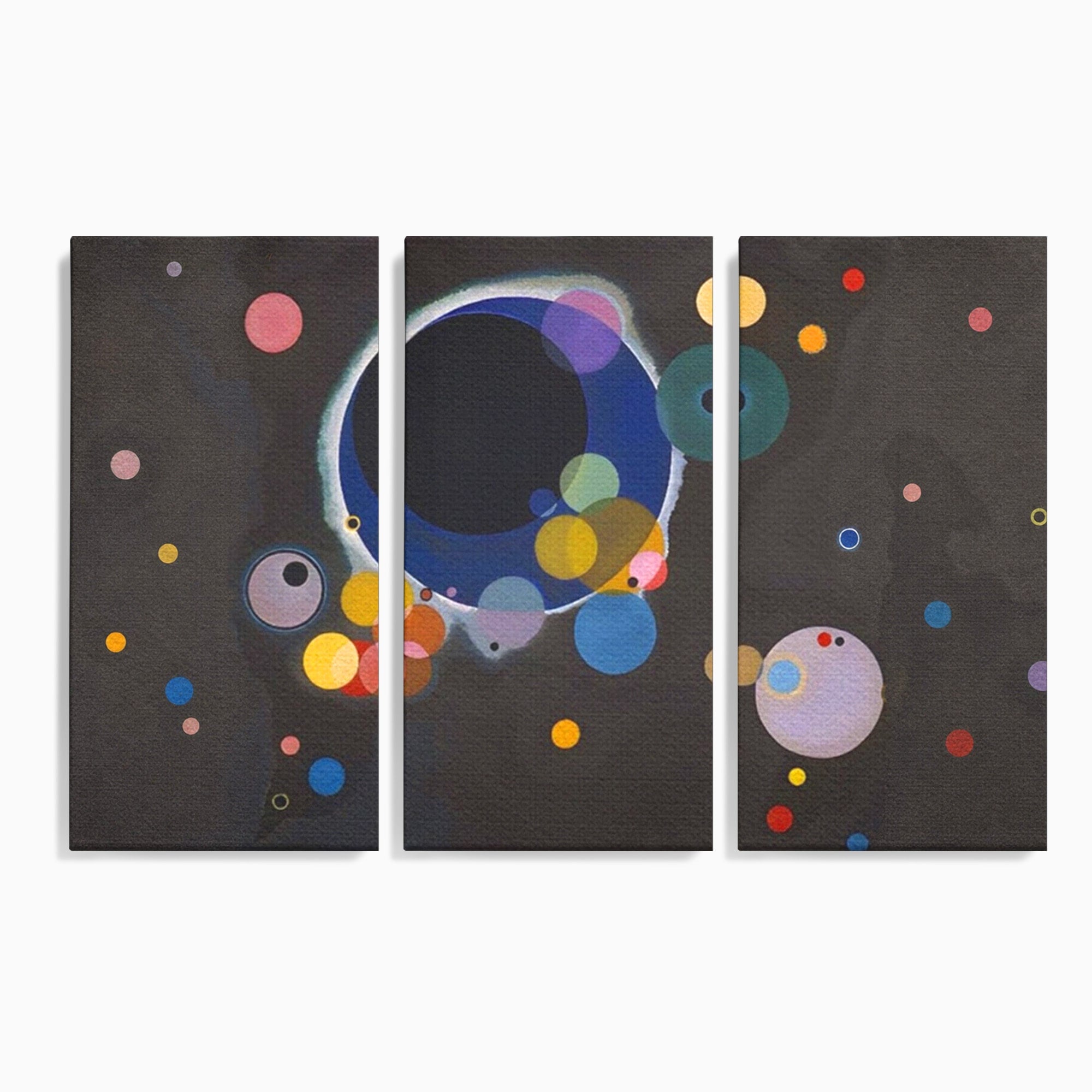 Set 3 Tablouri Canvas Premium LuxCanva® A3-1591, Inima Cosmosului, Camera Copil, Univers, Abstract, Decorativ, Living, Culori Vibrante