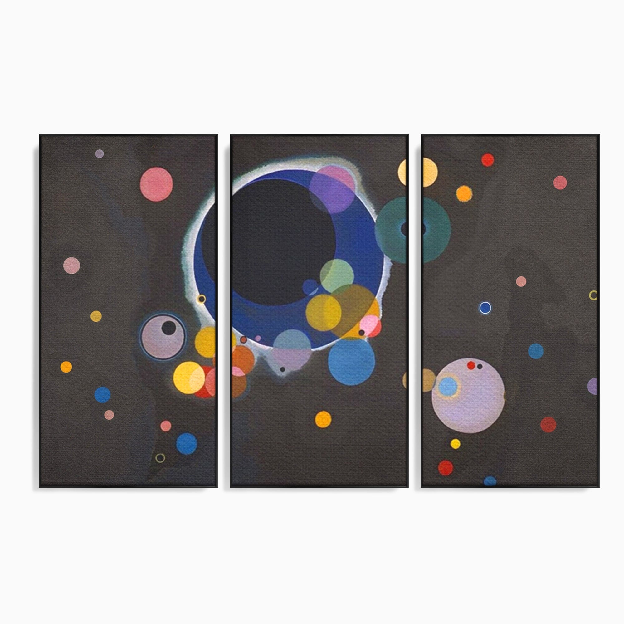Set 3 Tablouri Canvas Premium LuxCanva® A3-1591, Inima Cosmosului, Camera Copil, Univers, Abstract, Decorativ, Living, Culori Vibrante