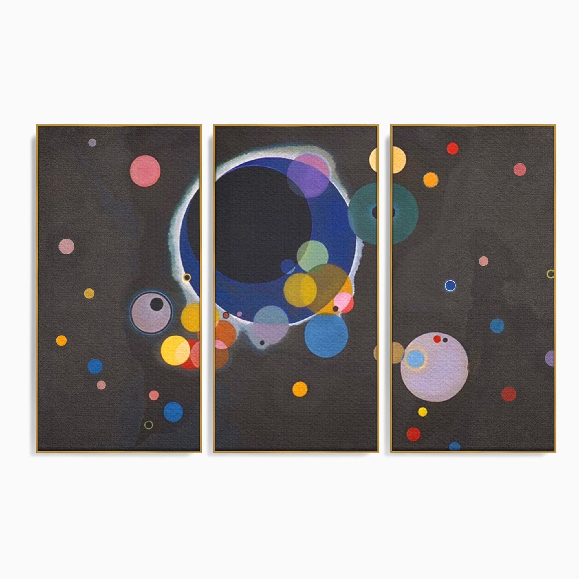 Set 3 Tablouri Canvas Premium LuxCanva® A3-1591, Inima Cosmosului, Camera Copil, Univers, Abstract, Decorativ, Living, Culori Vibrante