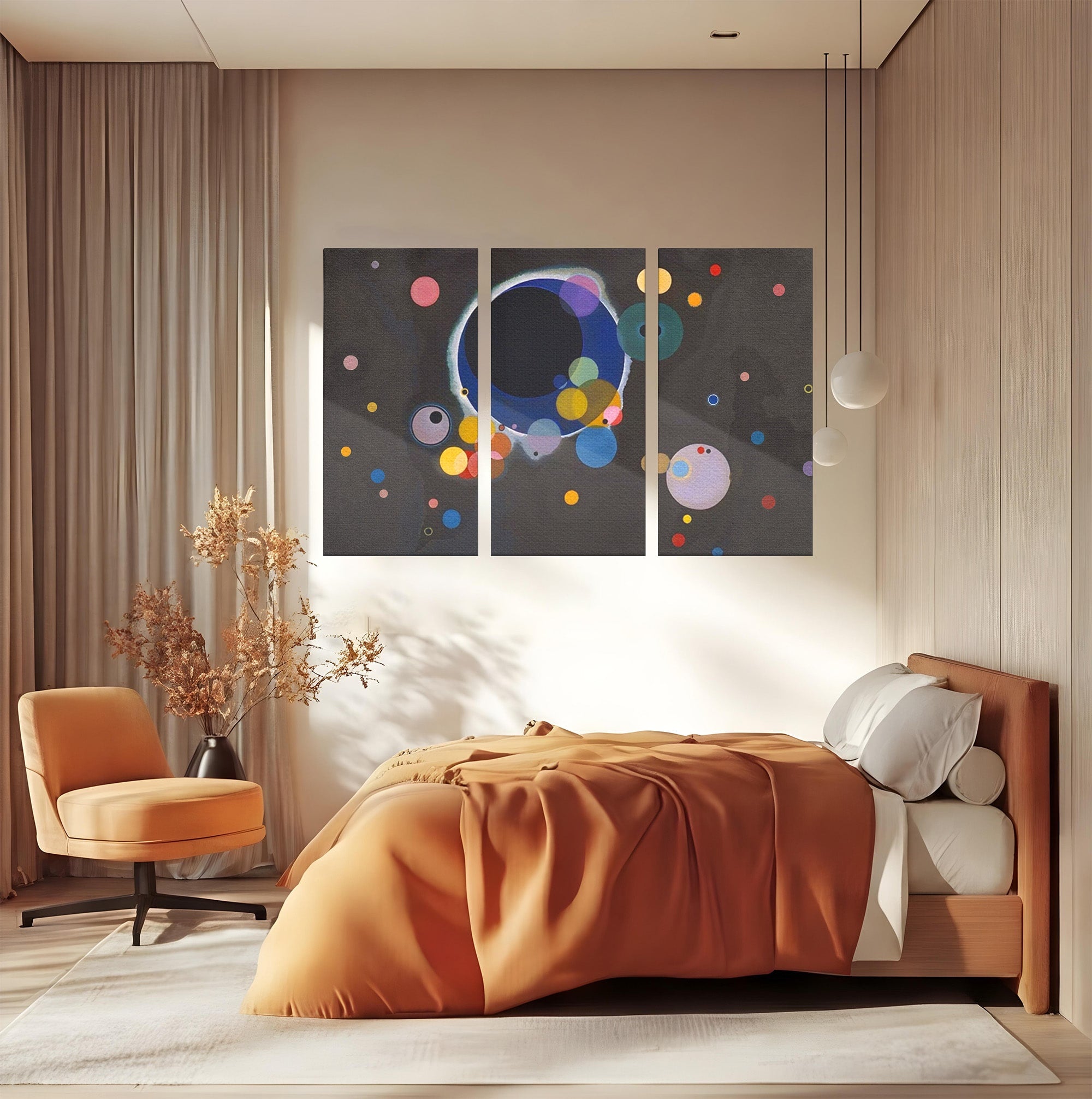 Set 3 Tablouri Canvas Premium LuxCanva® A3-1591, Inima Cosmosului, Camera Copil, Univers, Abstract, Decorativ, Living, Culori Vibrante