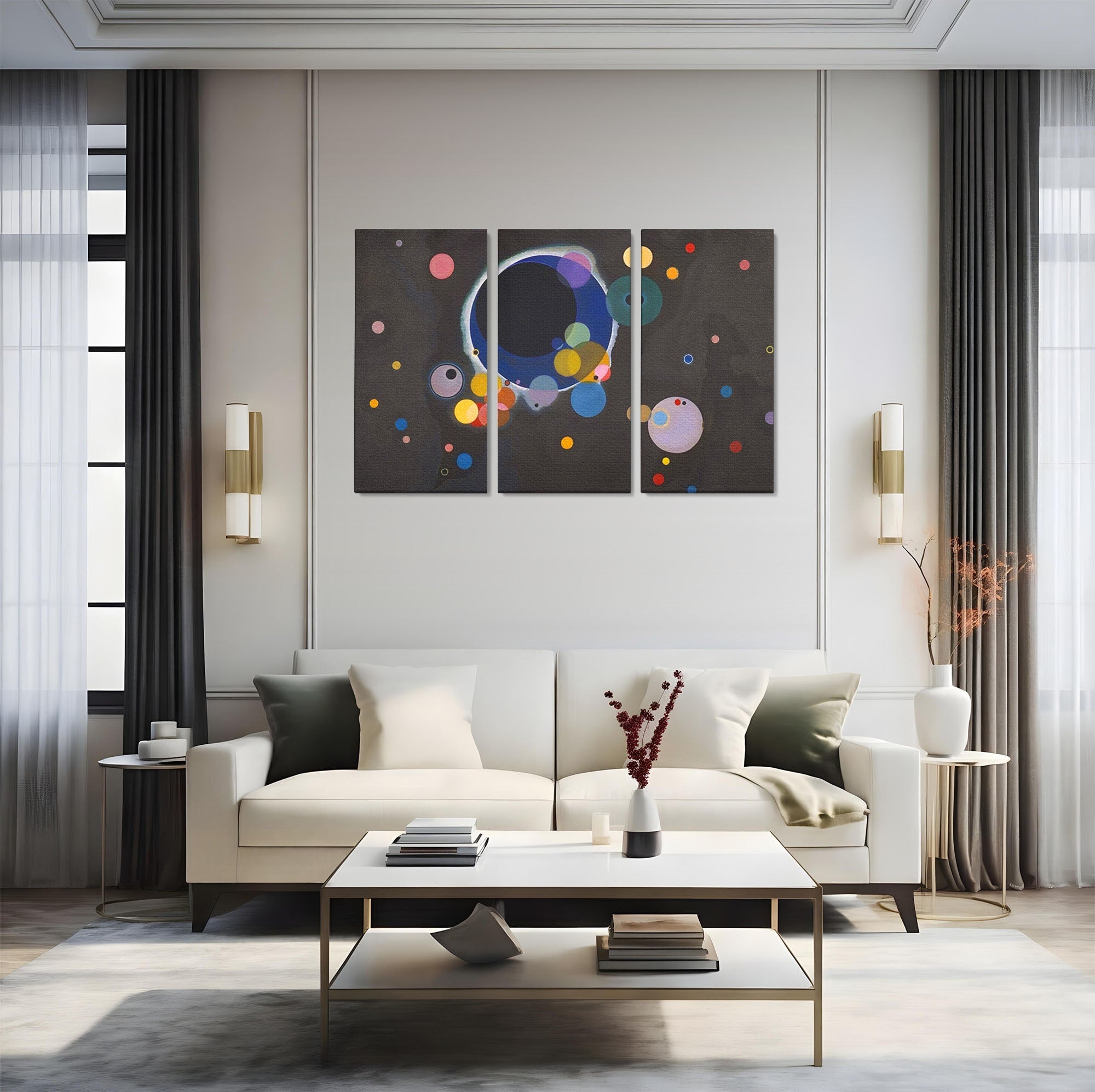 Set 3 Tablouri Canvas Premium LuxCanva® A3-1591, Inima Cosmosului, Camera Copil, Univers, Abstract, Decorativ, Living, Culori Vibrante