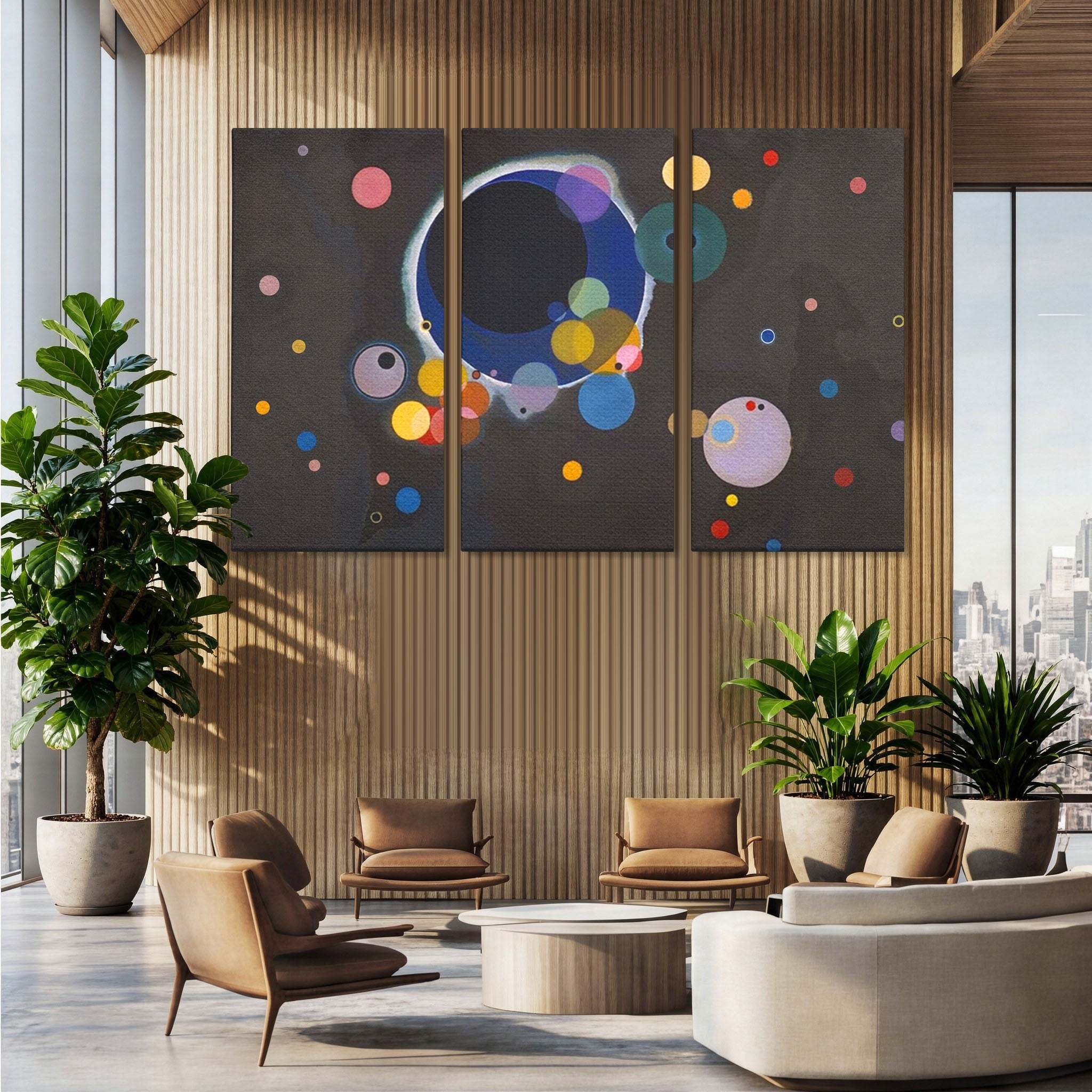 Set 3 Tablouri Canvas Premium LuxCanva® A3-1591, Inima Cosmosului, Camera Copil, Univers, Abstract, Decorativ, Living, Culori Vibrante