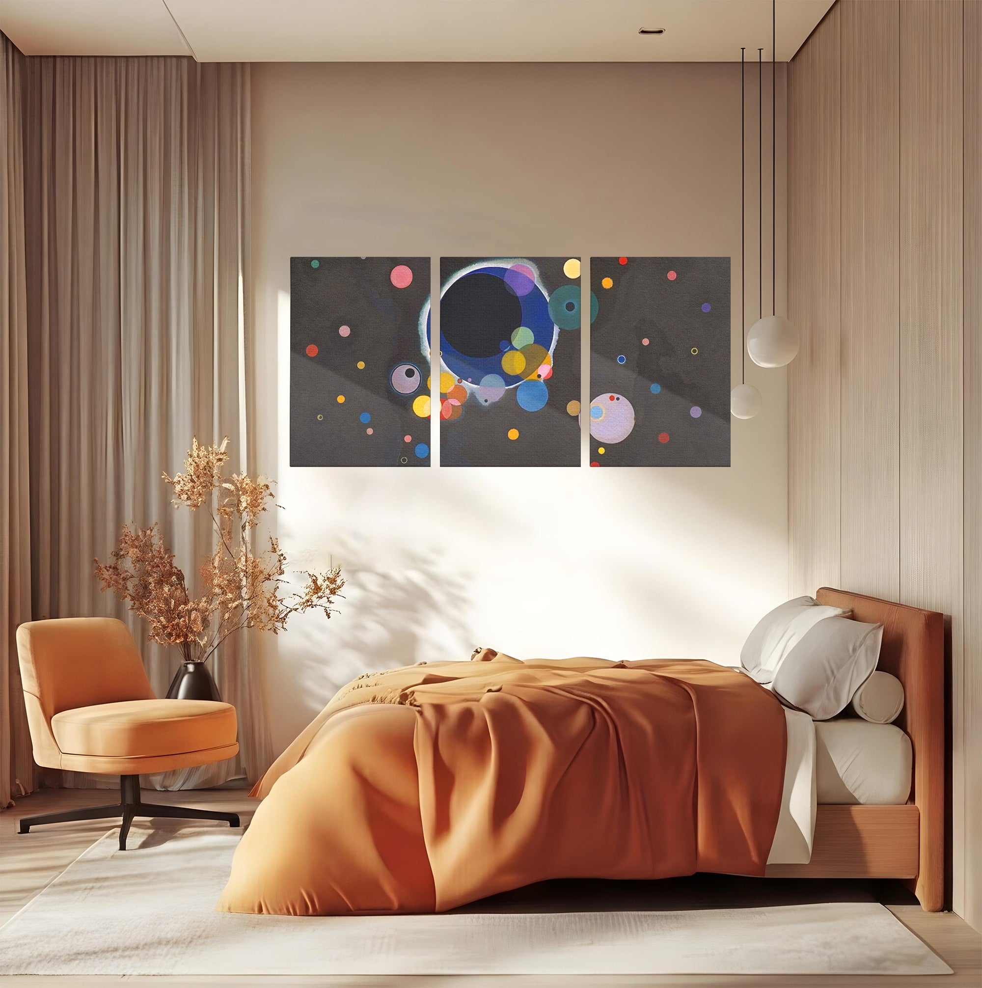 Set 3 Tablouri Canvas Premium LuxCanva® A3-1591, Inima Cosmosului, Camera Copil, Univers, Abstract, Decorativ, Living, Culori Vibrante
