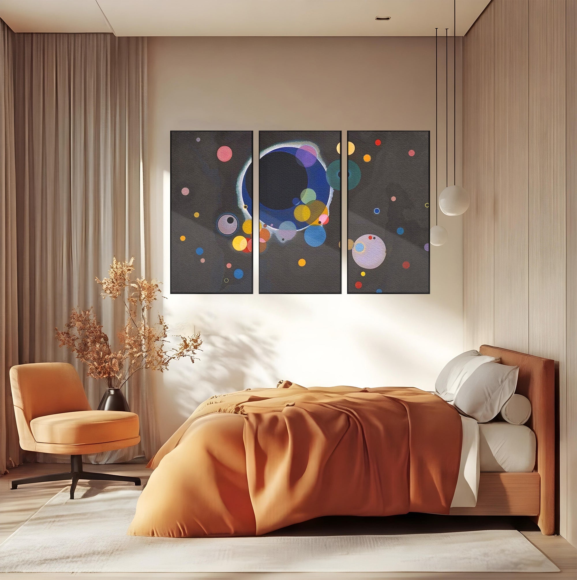Set 3 Tablouri Canvas Premium LuxCanva® A3-1591, Inima Cosmosului, Camera Copil, Univers, Abstract, Decorativ, Living, Culori Vibrante