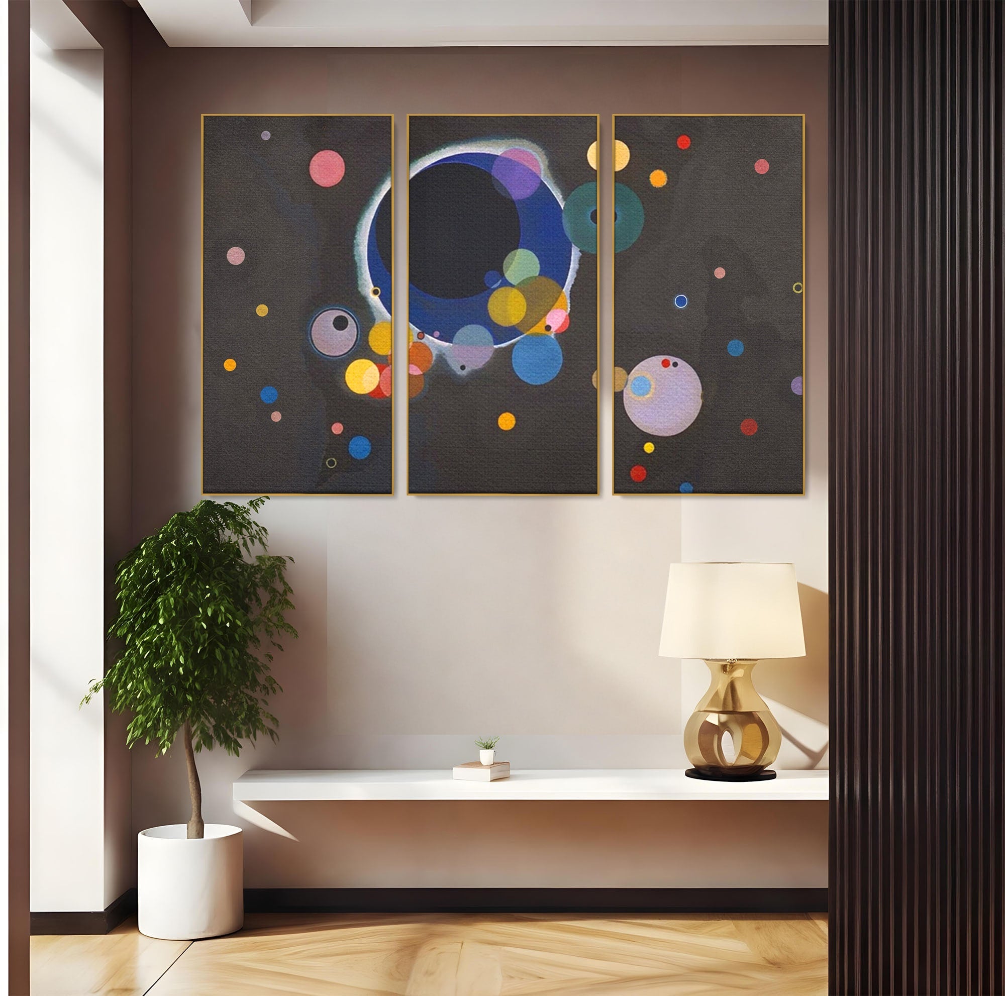 Set 3 Tablouri Canvas Premium LuxCanva® A3-1591, Inima Cosmosului, Camera Copil, Univers, Abstract, Decorativ, Living, Culori Vibrante