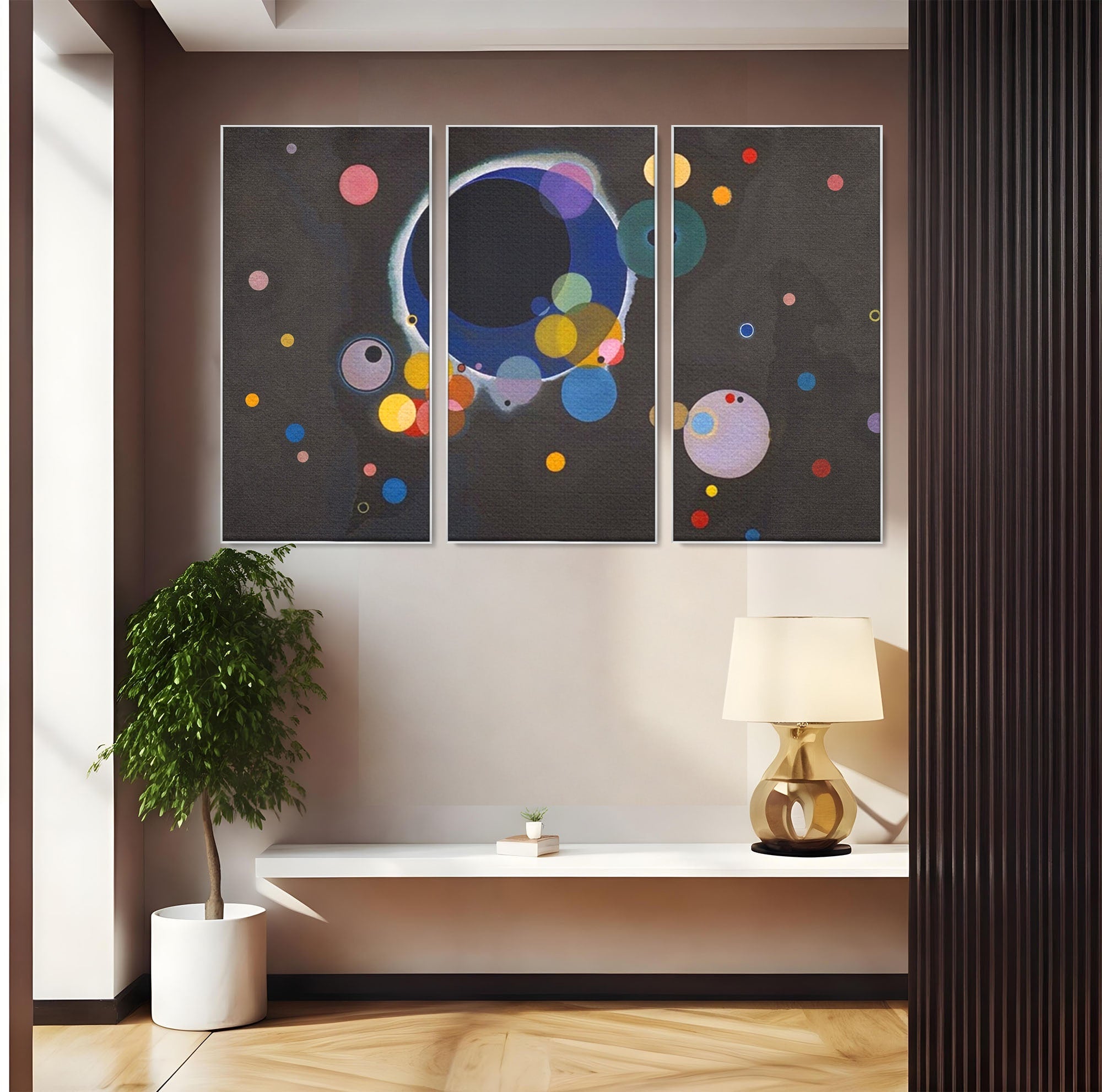 Set 3 Tablouri Canvas Premium LuxCanva® A3-1591, Inima Cosmosului, Camera Copil, Univers, Abstract, Decorativ, Living, Culori Vibrante