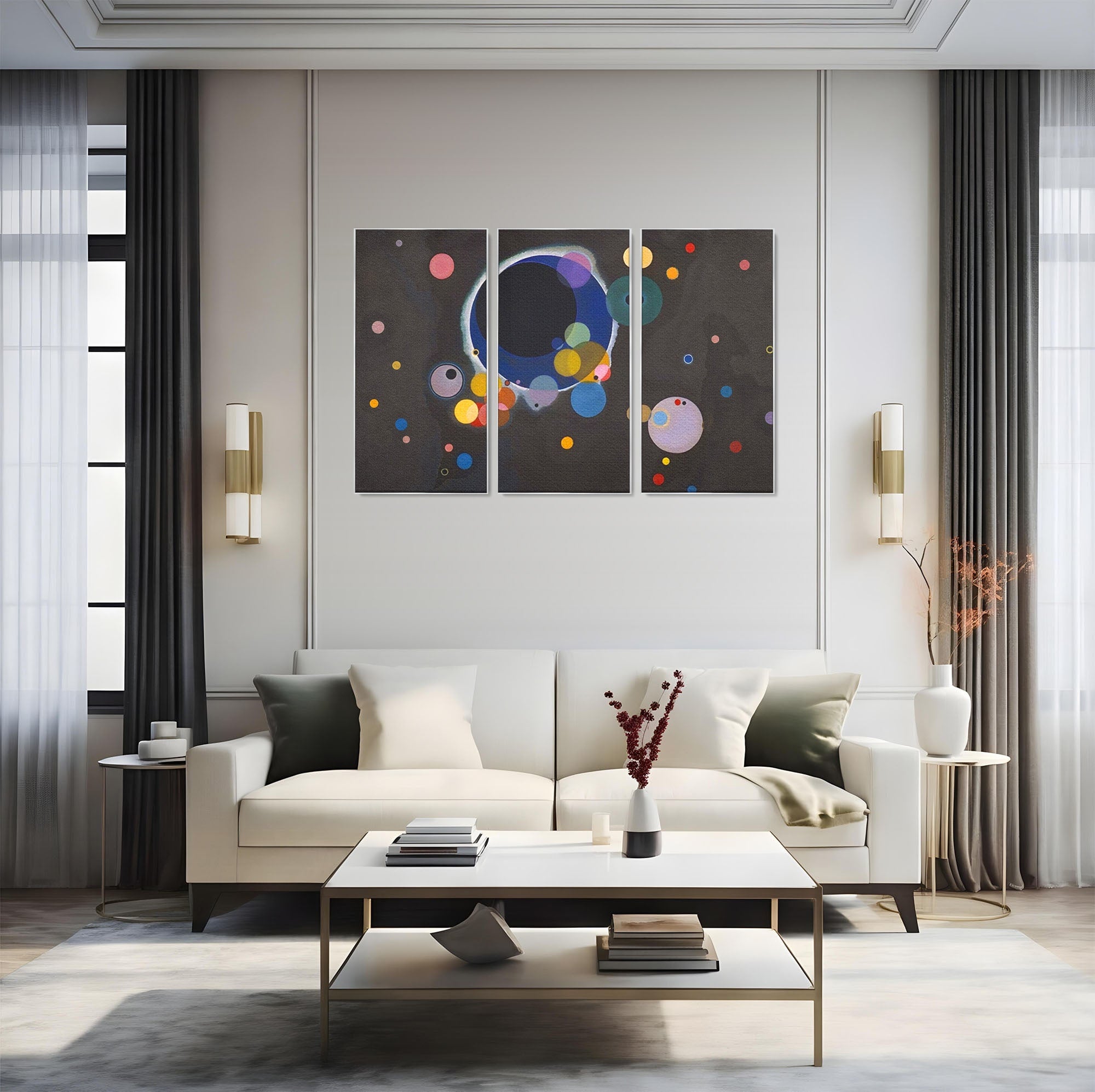 Set 3 Tablouri Canvas Premium LuxCanva® A3-1591, Inima Cosmosului, Camera Copil, Univers, Abstract, Decorativ, Living, Culori Vibrante
