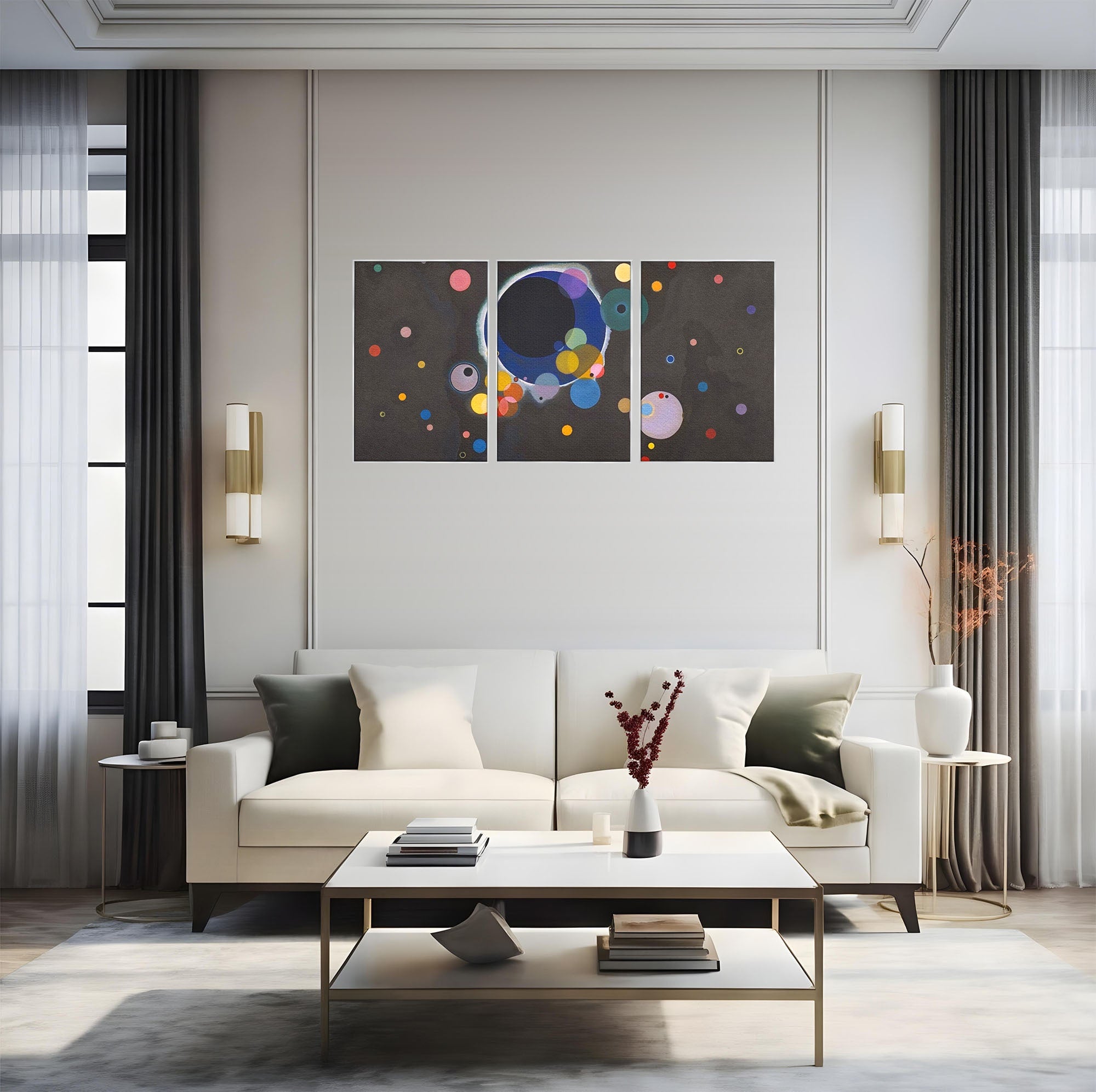 Set 3 Tablouri Canvas Premium LuxCanva® A3-1591, Inima Cosmosului, Camera Copil, Univers, Abstract, Decorativ, Living, Culori Vibrante