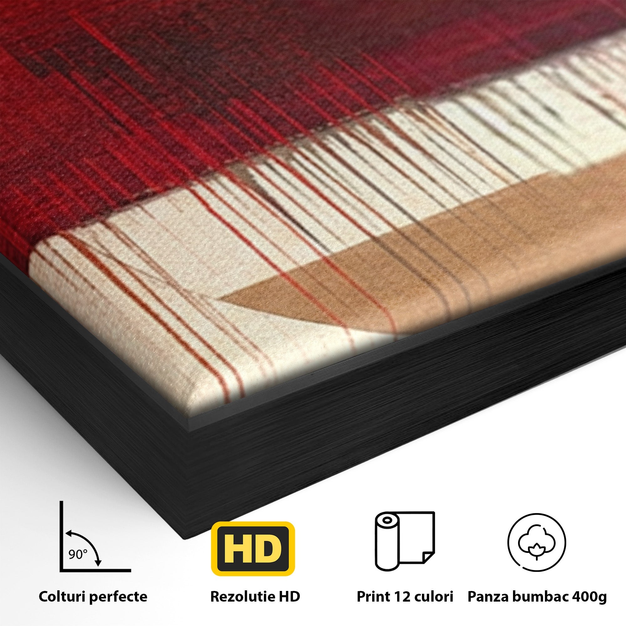 Set 3 Tablouri Canvas Premium LuxCanva® A3-1601, Stare Abstracta, Room, Decorativ, Sentimente, Interpretare, Contraste, Living, Culori Vibrante