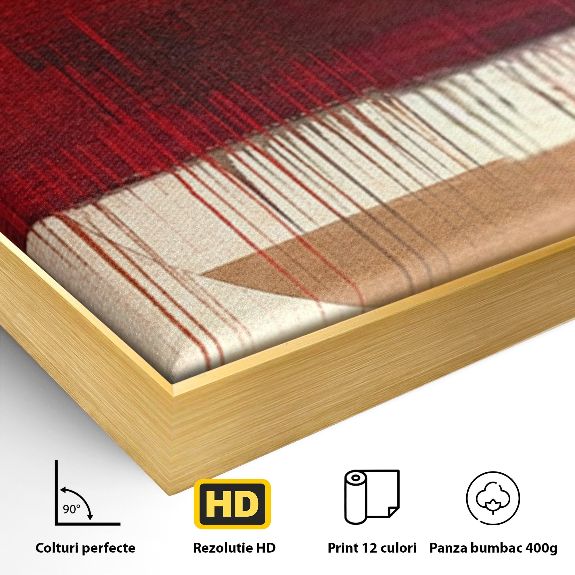 Set 3 Tablouri Canvas Premium LuxCanva® A3-1601, Stare Abstracta, Room, Decorativ, Sentimente, Interpretare, Contraste, Living, Culori Vibrante