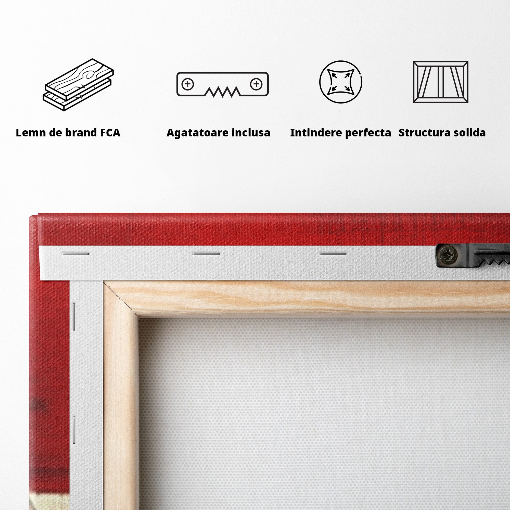 Set 3 Tablouri Canvas Premium LuxCanva® A3-1601, Stare Abstracta, Room, Decorativ, Sentimente, Interpretare, Contraste, Living, Culori Vibrante