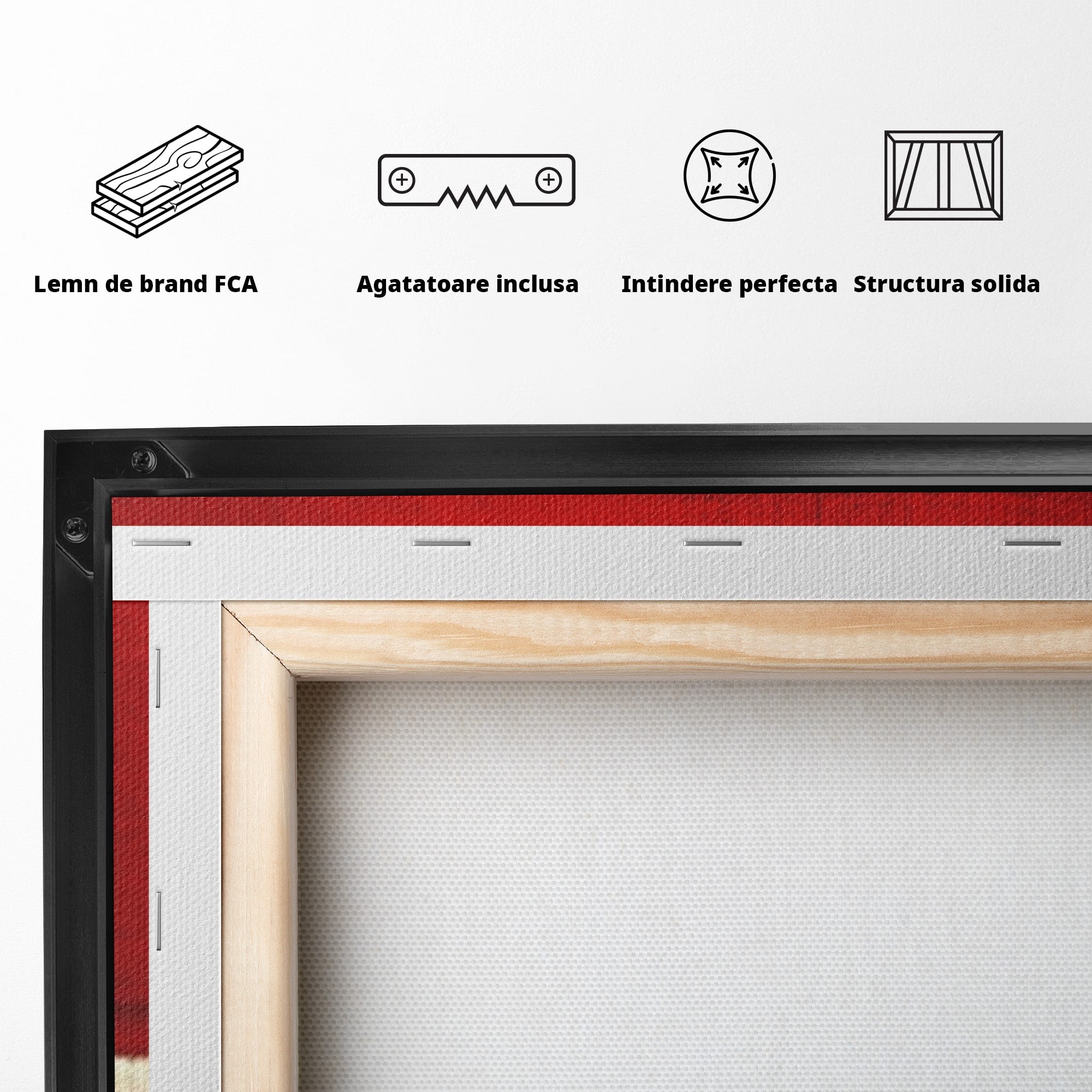 Set 3 Tablouri Canvas Premium LuxCanva® A3-1601, Stare Abstracta, Room, Decorativ, Sentimente, Interpretare, Contraste, Living, Culori Vibrante